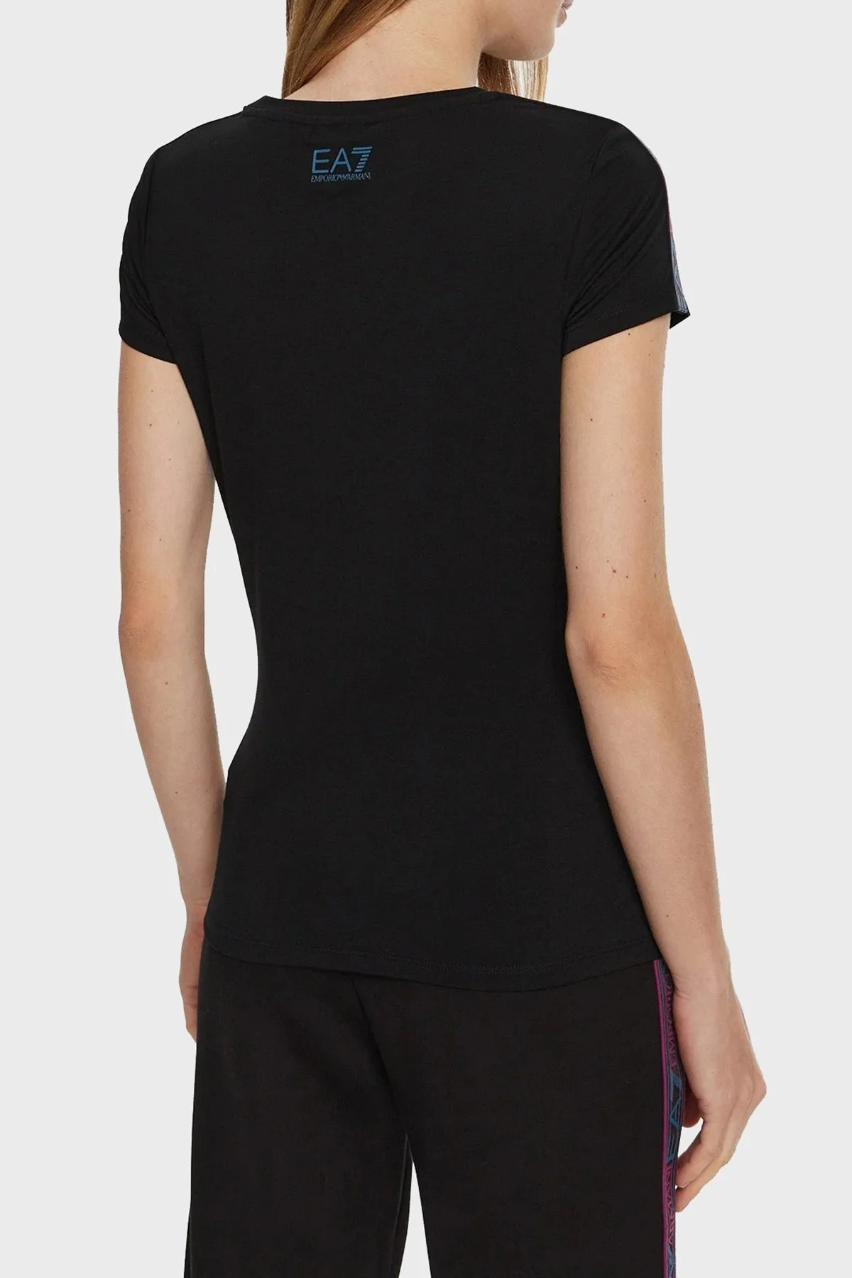 EA7 Slim Fit Bisiklet Yaka Bayan T Shirt 6DTT03 TJKUZ 1200 SİYAH - 3