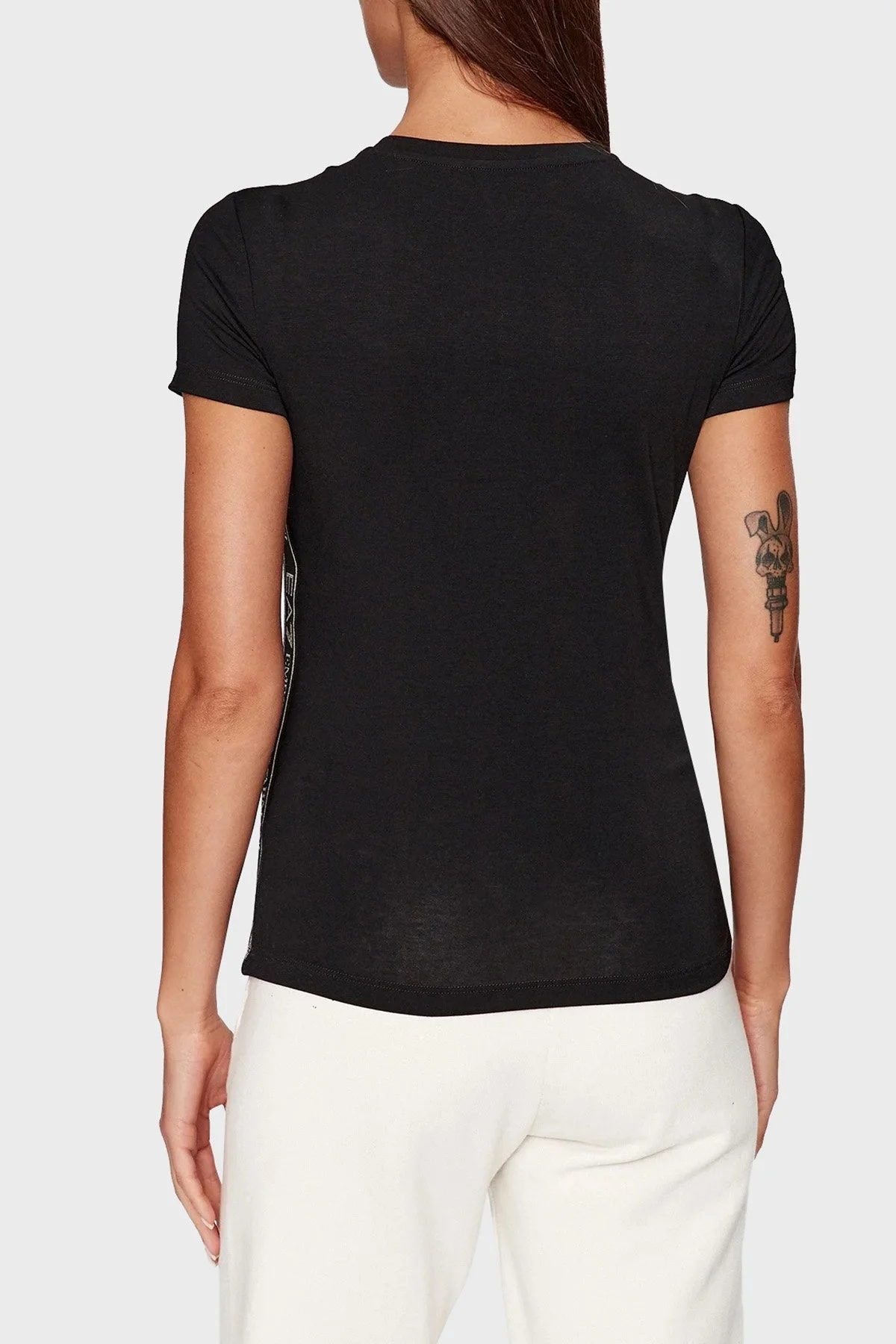 EA7 Slim Fit Bisiklet Yaka Bayan T Shirt 6RTT25 TJKUZ 1200 SİYAH - 2