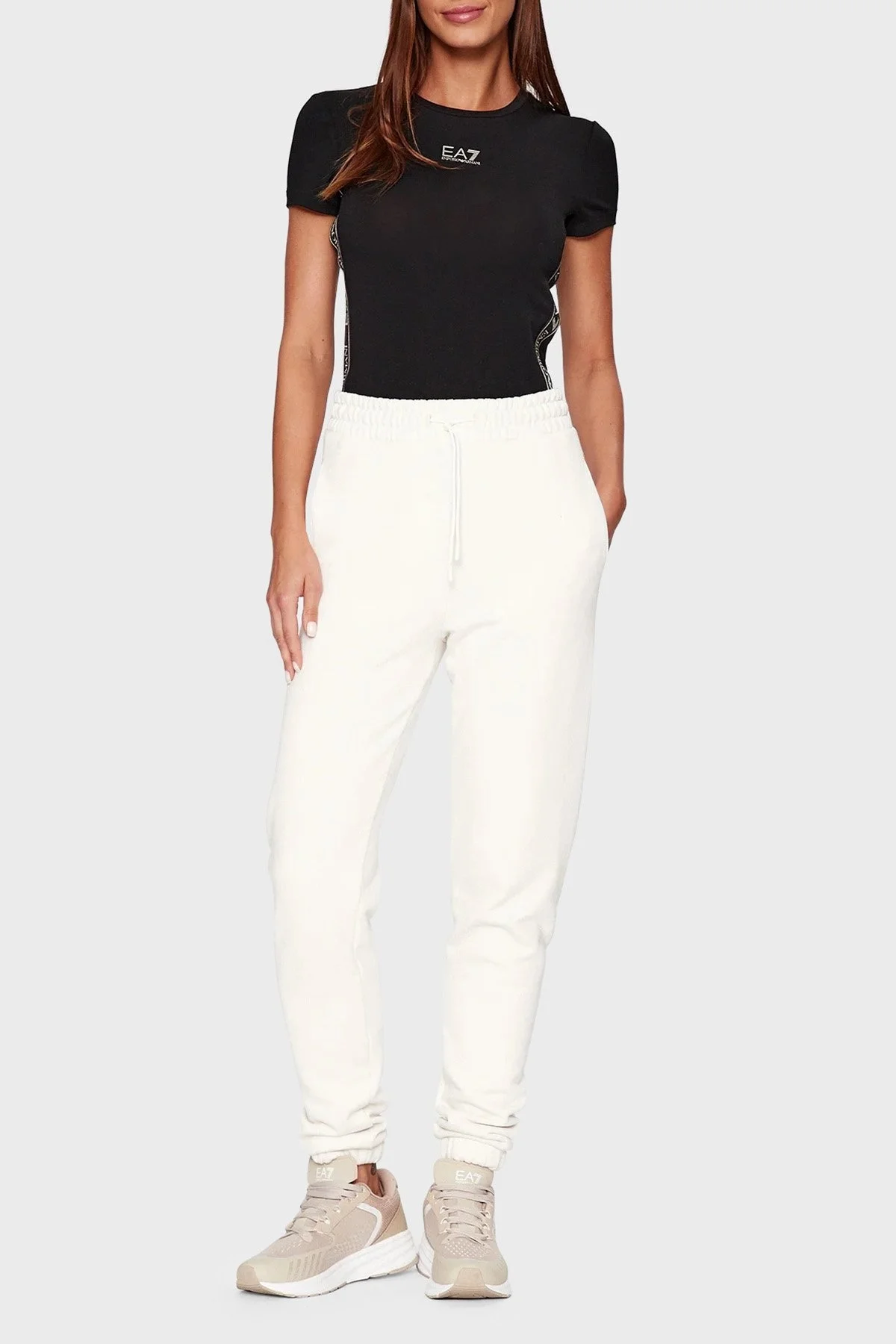 EA7 Slim Fit Bisiklet Yaka Bayan T Shirt 6RTT25 TJKUZ 1200 SİYAH - 3