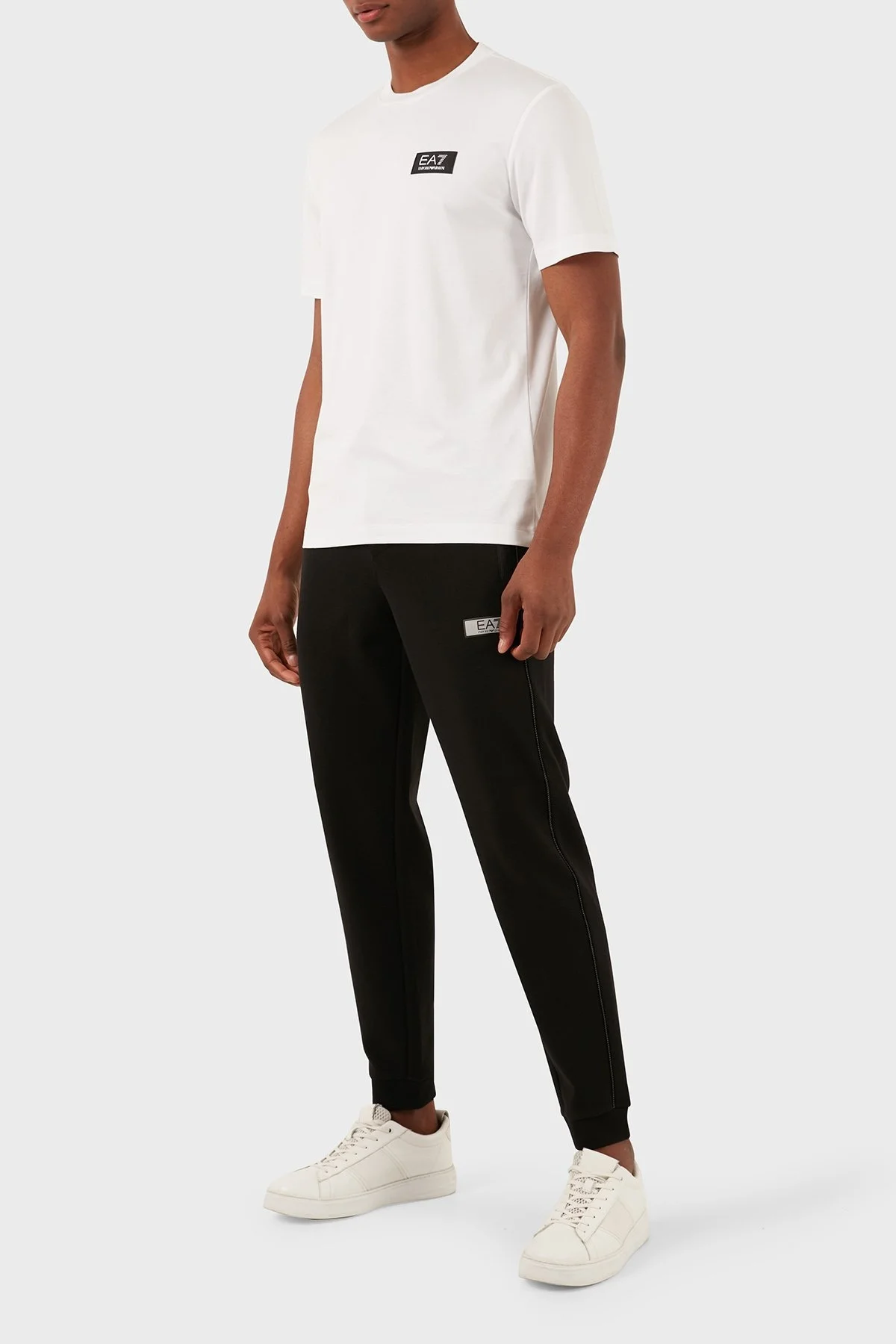 EA7 Slim Fit Bisiklet Yaka Erkek T Shirt 3DPT72 PJUJZ 1100 BEYAZ - 8