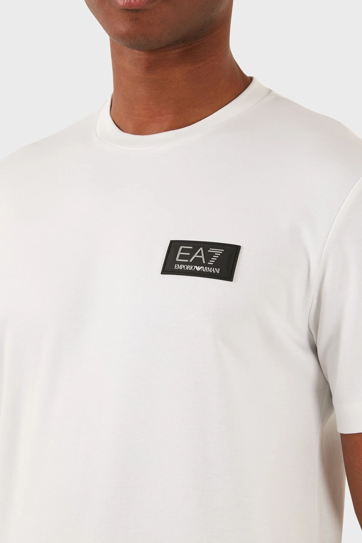 EA7 Slim Fit Bisiklet Yaka Erkek T Shirt 3DPT72 PJUJZ 1100 BEYAZ - 10