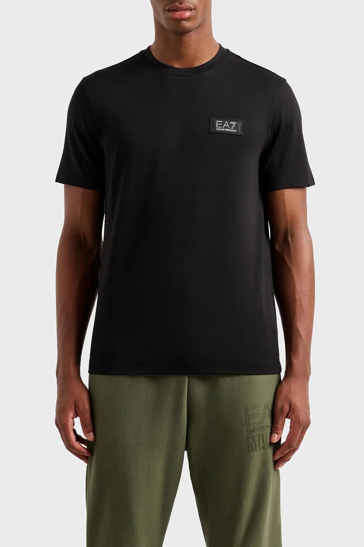 EA7 Slim Fit Bisiklet Yaka Erkek T Shirt 3DPT72 PJUJZ 1200 SİYAH - 1