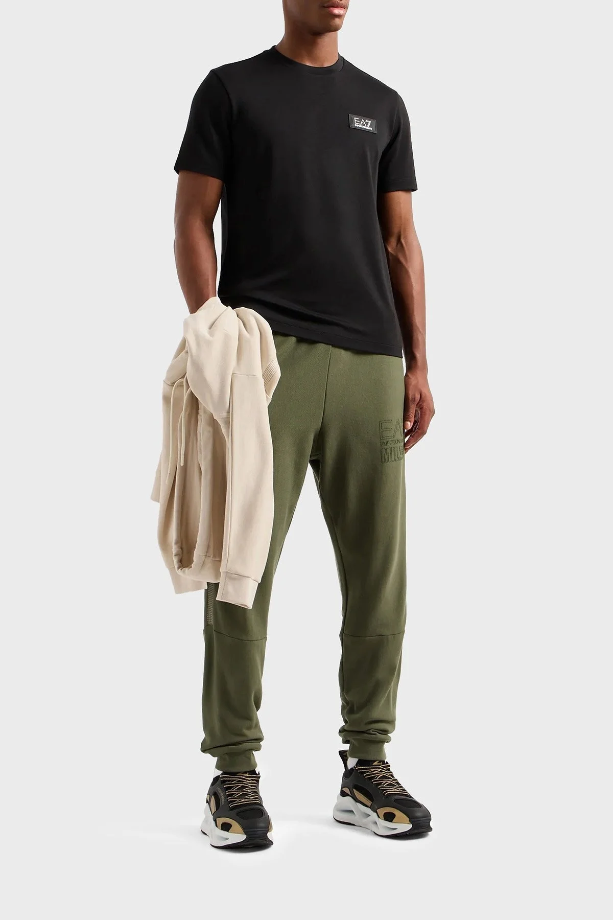 EA7 Slim Fit Bisiklet Yaka Erkek T Shirt 3DPT72 PJUJZ 1200 SİYAH - 2