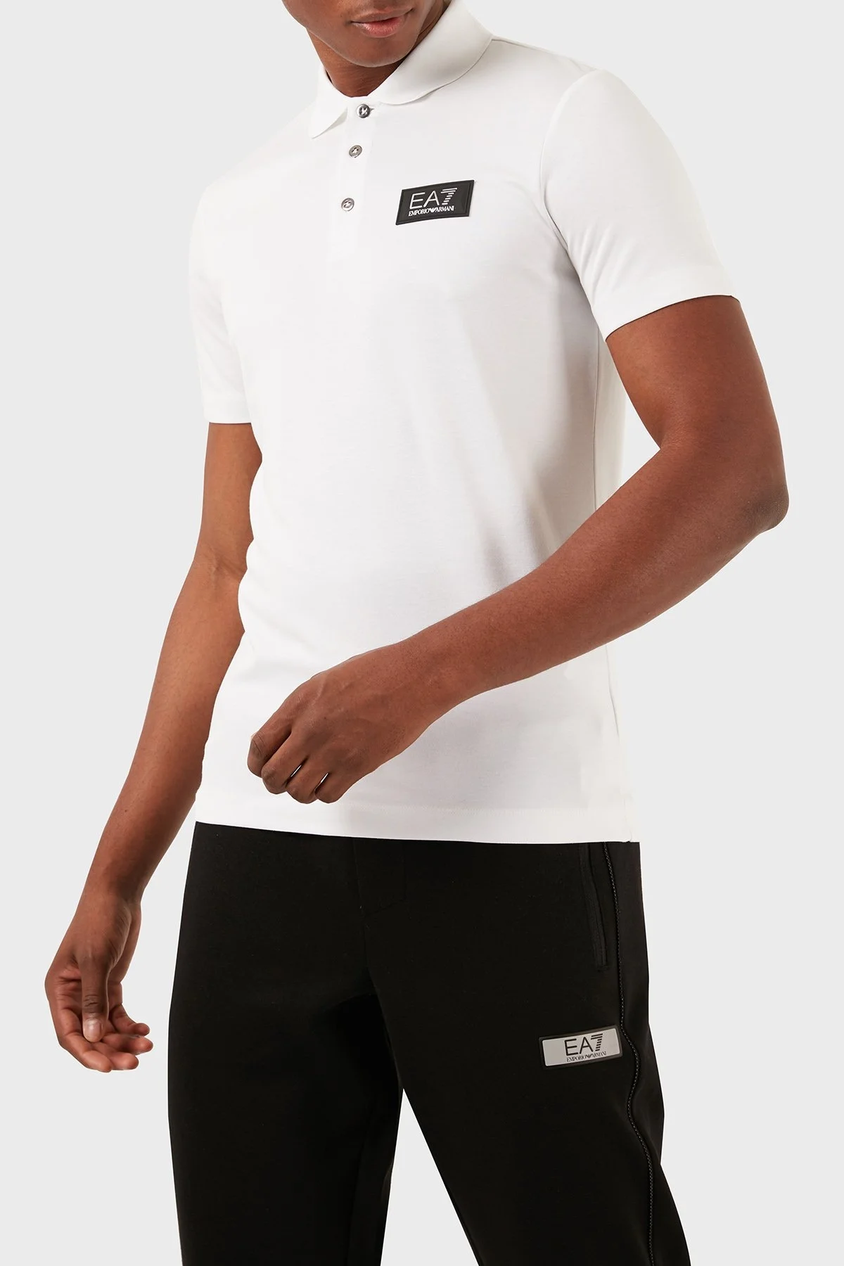 EA7 Slim Fit Düğmeli Erkek Polo Yaka T Shirt 3DPF78 PJUJZ 1100 BEYAZ - 2