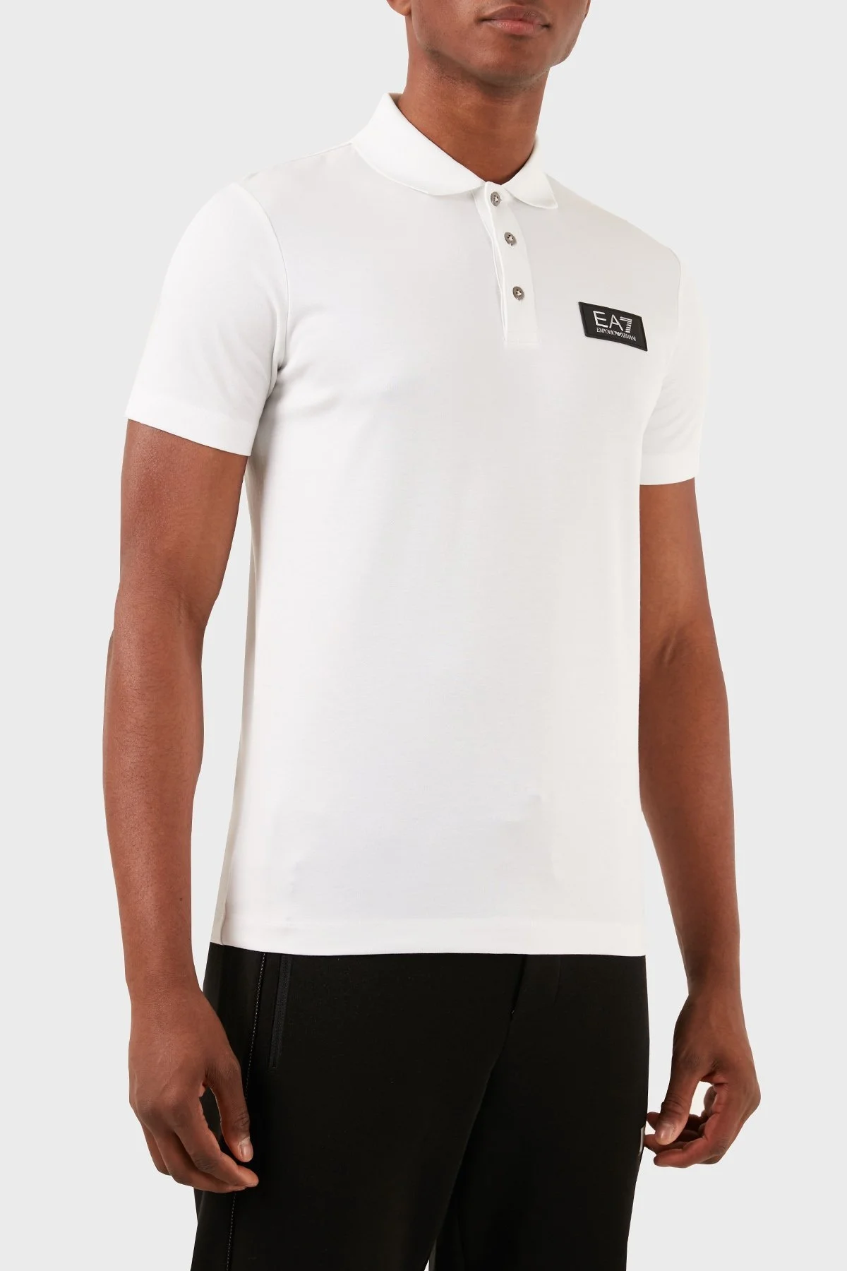 EA7 Slim Fit Düğmeli Erkek Polo Yaka T Shirt 3DPF78 PJUJZ 1100 BEYAZ - 4