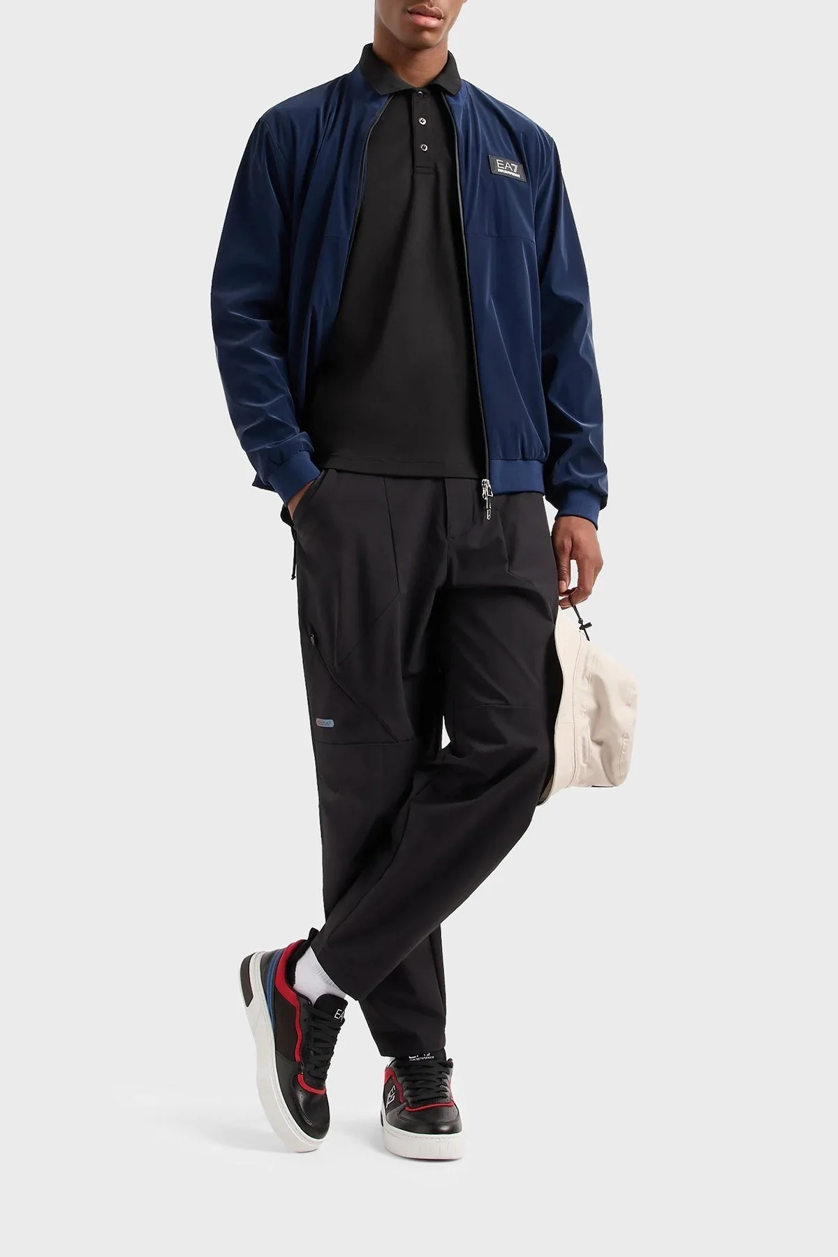 EA7 Slim Fit Düğmeli Erkek Polo Yaka T Shirt 3DPF78 PJUJZ 1200 SİYAH - 2