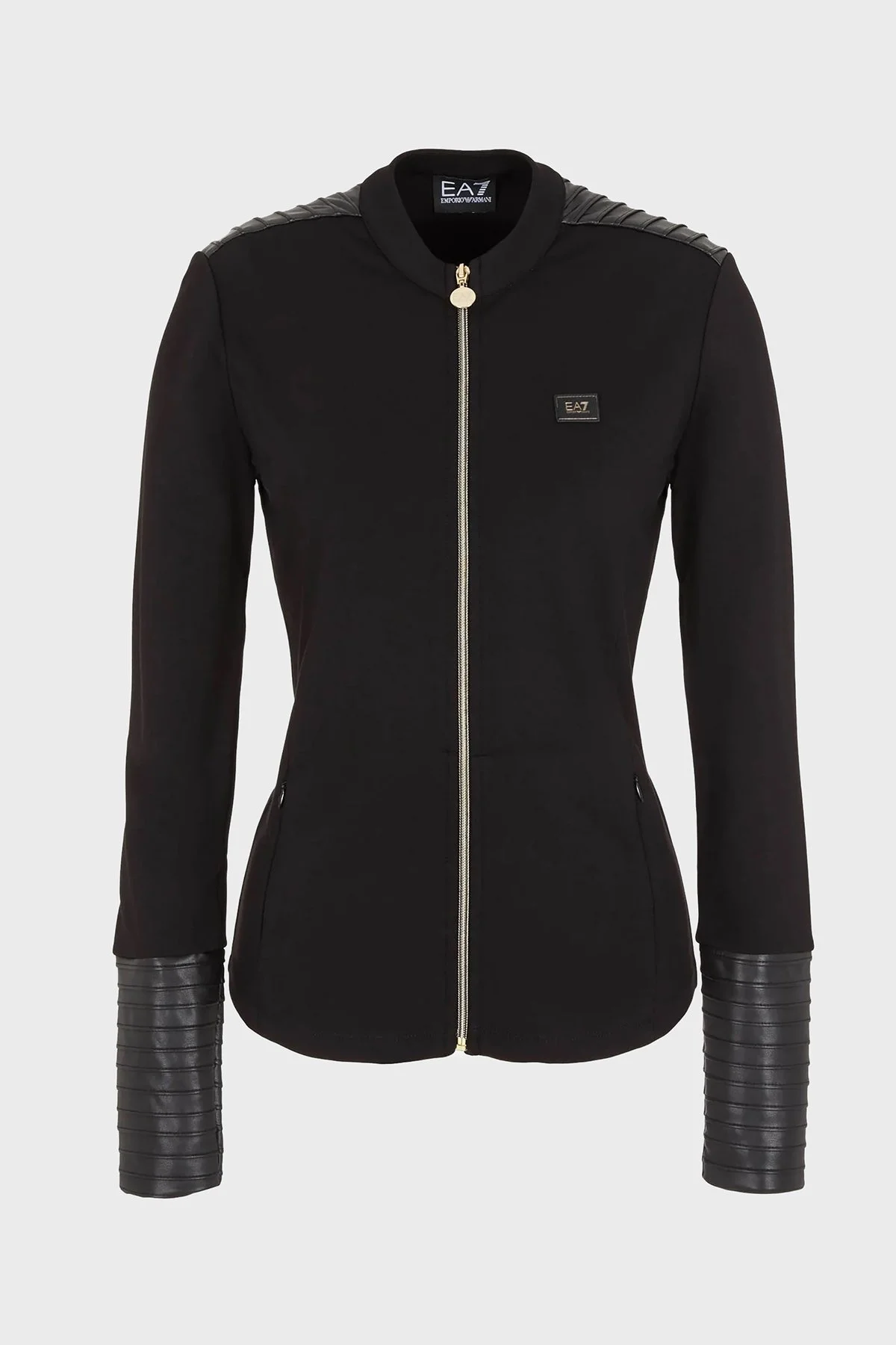 EA7 Slim Fit Fermuarlı Dik Yaka Kışlık Bayan Sweat 6RTM32 TJRLZ 1200 SİYAH - 4