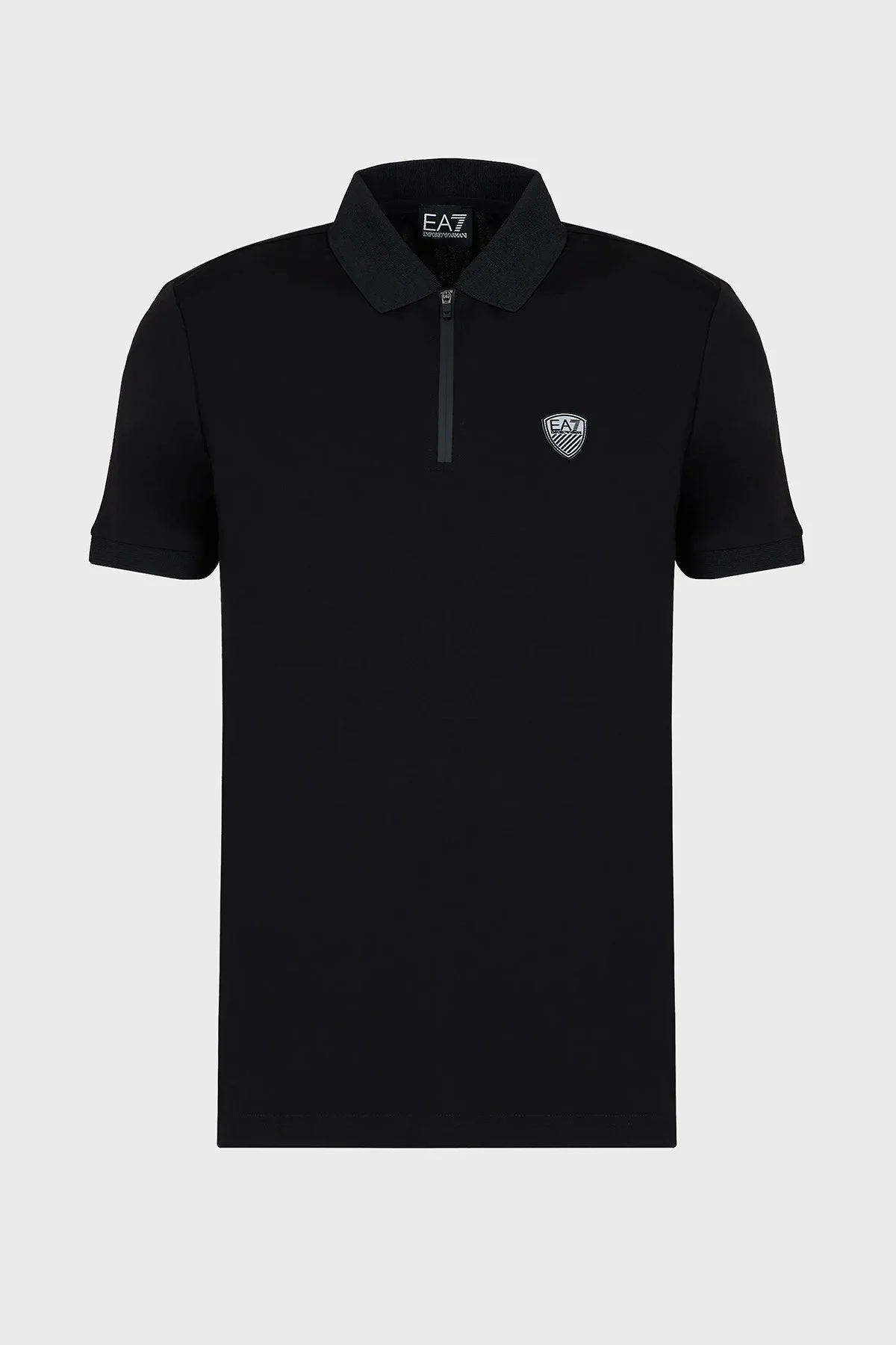 EA7 Slim Fit Fermuarlı Polo Yaka Erkek T Shirt 8NPF13 PJRGZ 1200 SİYAH - 4