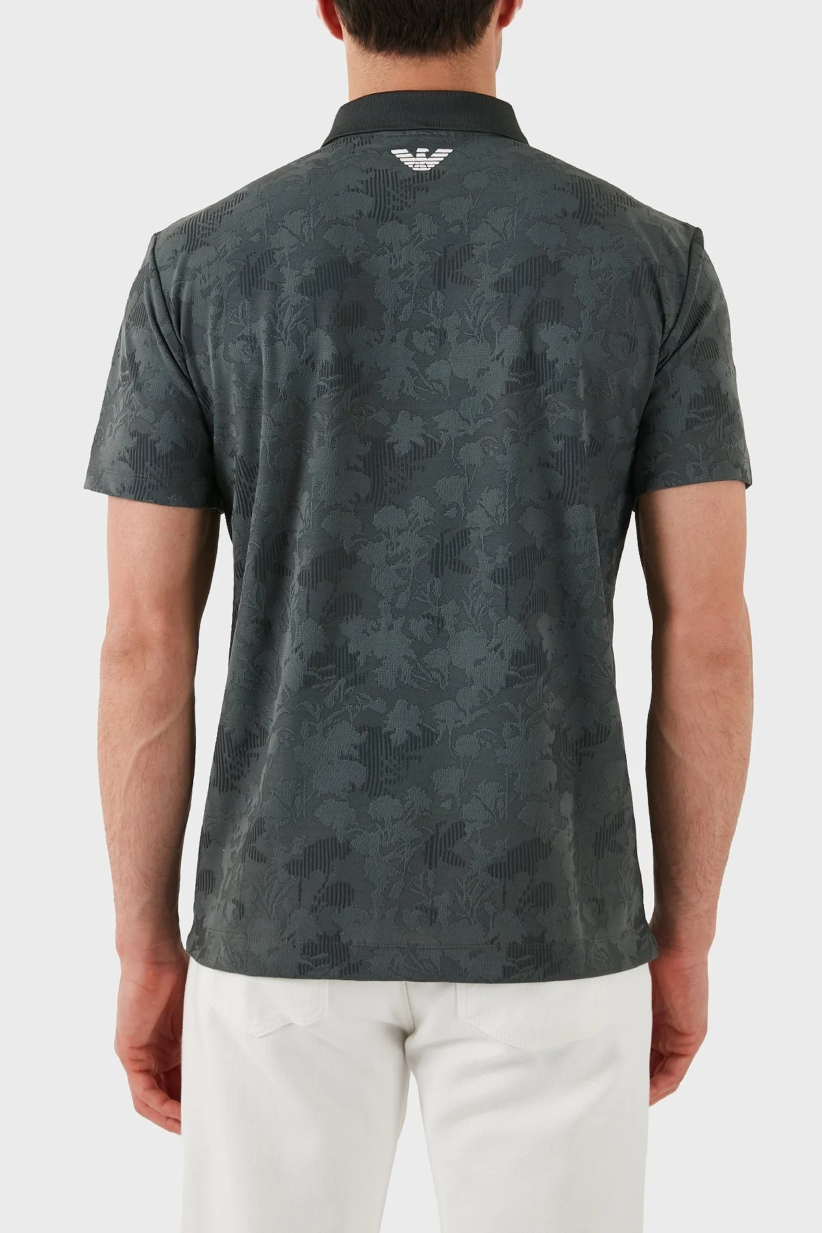 EA7 Slim Fit Jakarlı Düğmeli Erkek Polo Yaka T Shirt 7M000049 AF13917 U8109 HAKİ - 3