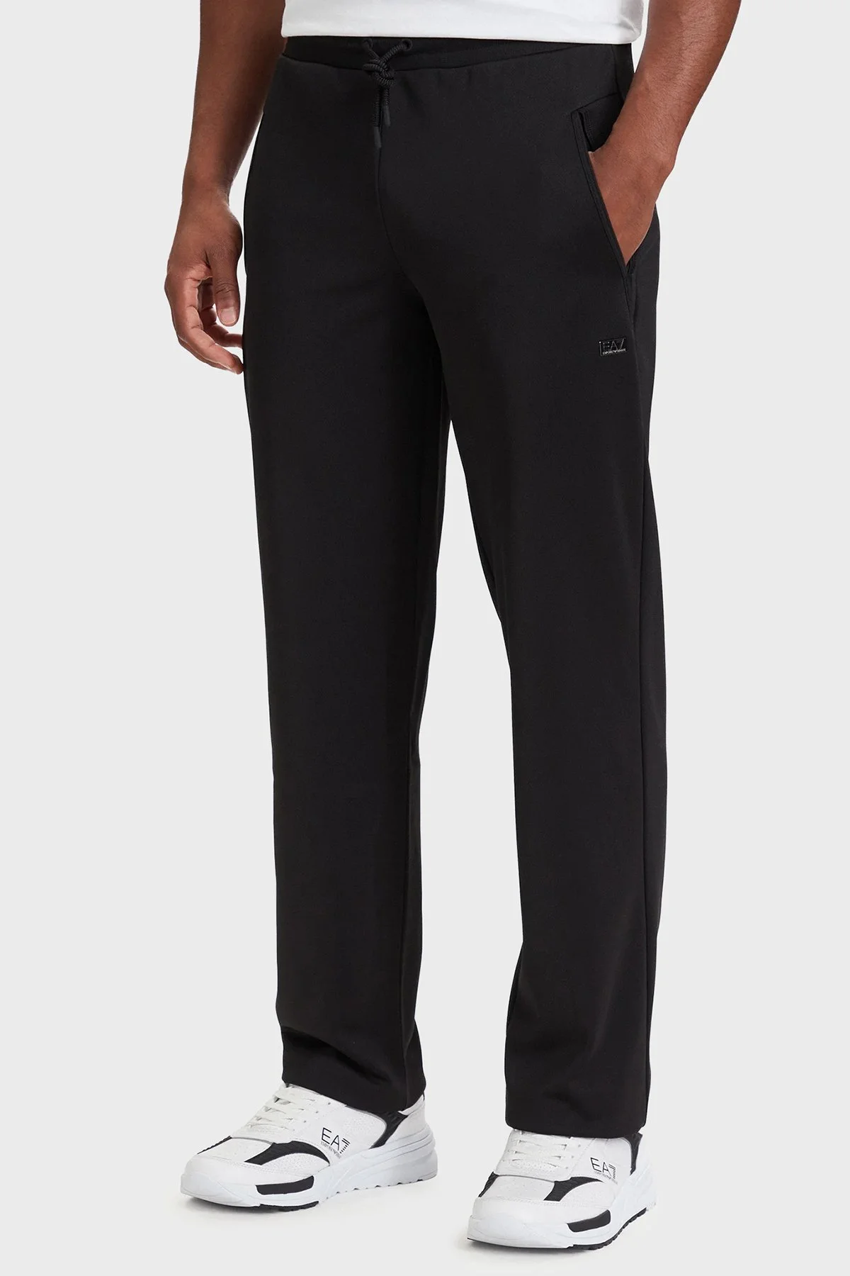EA7 Slim Fit Lastikli Bel Düz Paça Erkek Pantolon 7M002100 AF27716 UC001 Siyah - 1