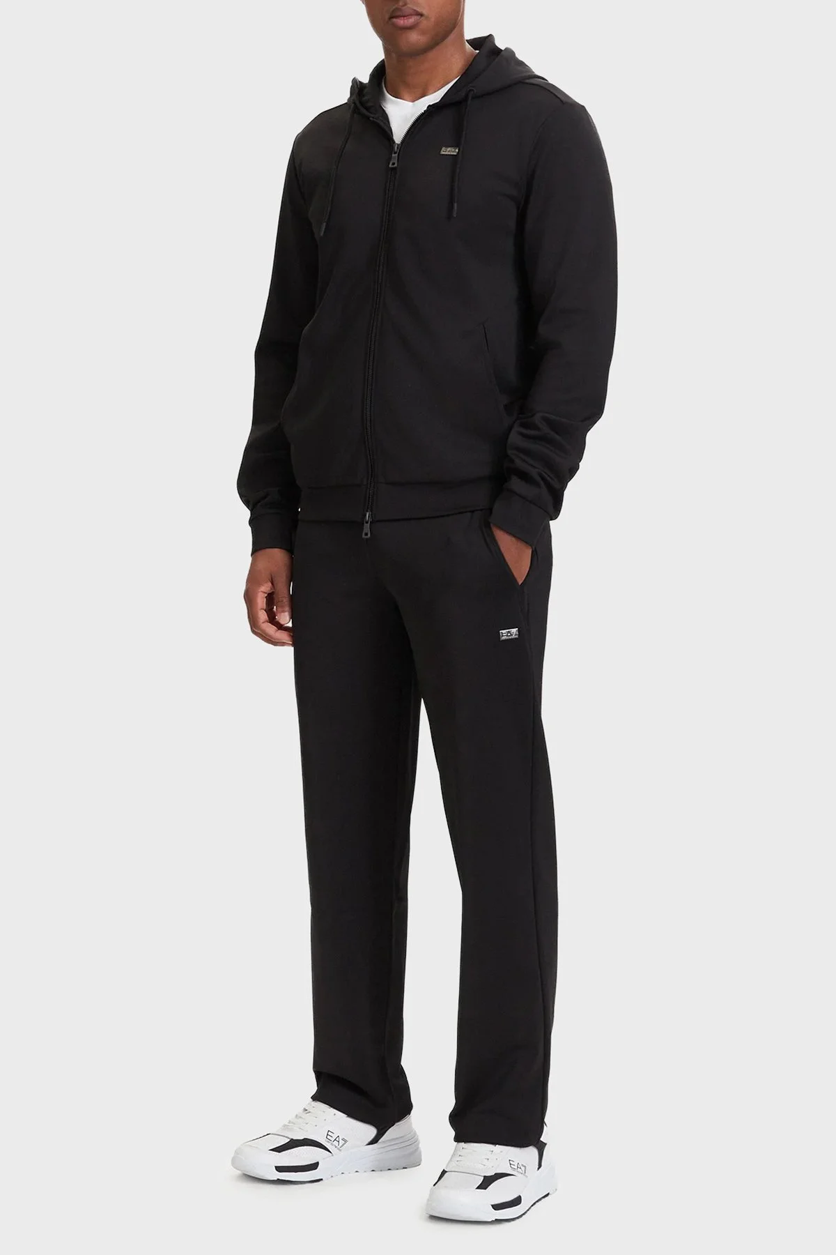 EA7 Slim Fit Lastikli Bel Düz Paça Erkek Pantolon 7M002100 AF27716 UC001 Siyah - 2