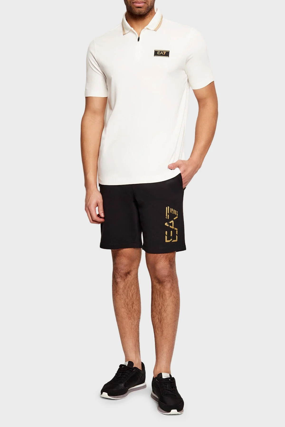 EA7 Slim Fit Logolu Fermuarlı Erkek Polo 7M001333 AF13739 U0004 BEYAZ - 2