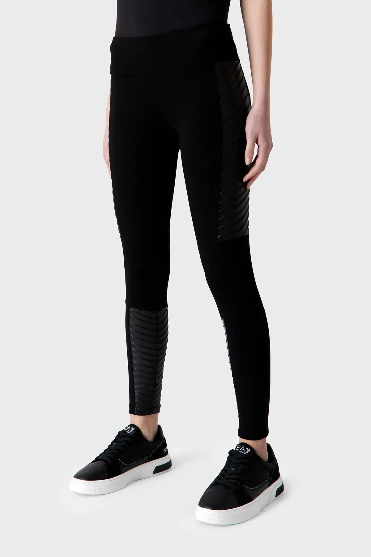 EA7 Slim Fit Viskon Karışımlı Kışlık Kadın Tayt 6RTP73 TJRLZ 1200 SİYAH - 1