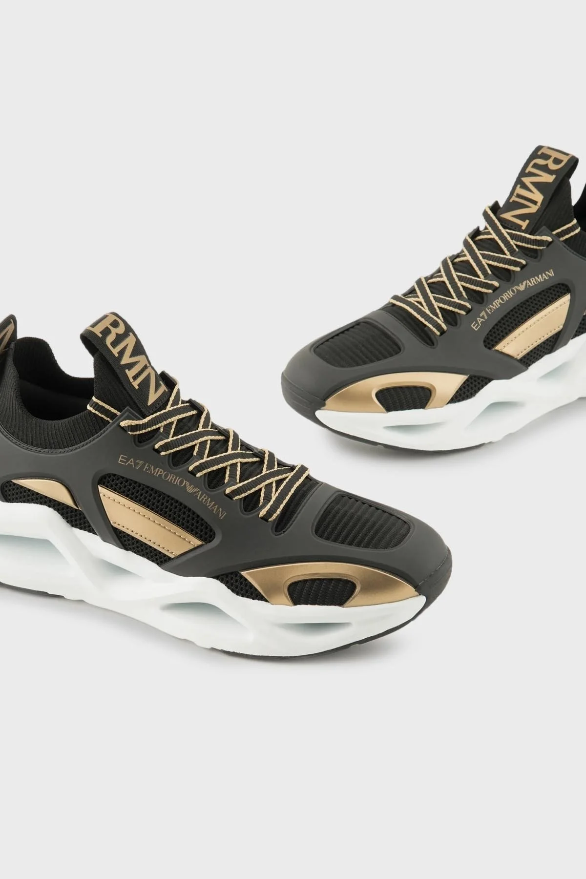 EA7 Sneaker Unisex Ayakkabı X8X174 XK377 M701 SİYAH-GOLD - 11