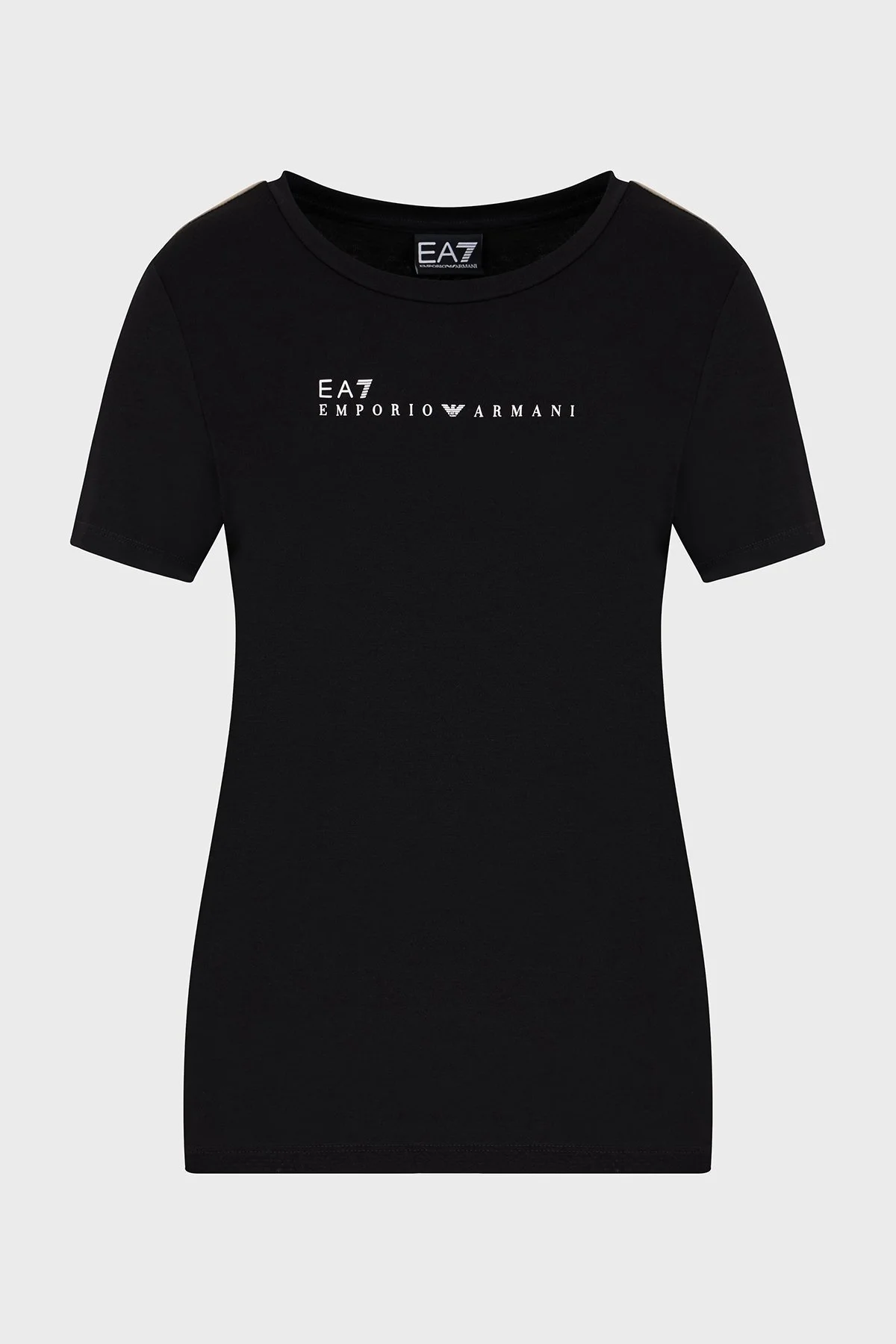 EA7 Streç Logo Yazılı Slim Fit Bisiklet Yaka Bayan T Shirt 7W000274 AF12945 UC001 SİYAH - 5