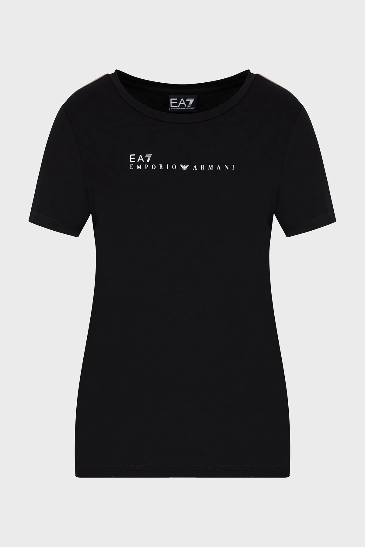 EA7 Streç Logo Yazılı Slim Fit Bisiklet Yaka Kadın T Shirt 7W000274 AF12945 UC001 SİYAH - 5