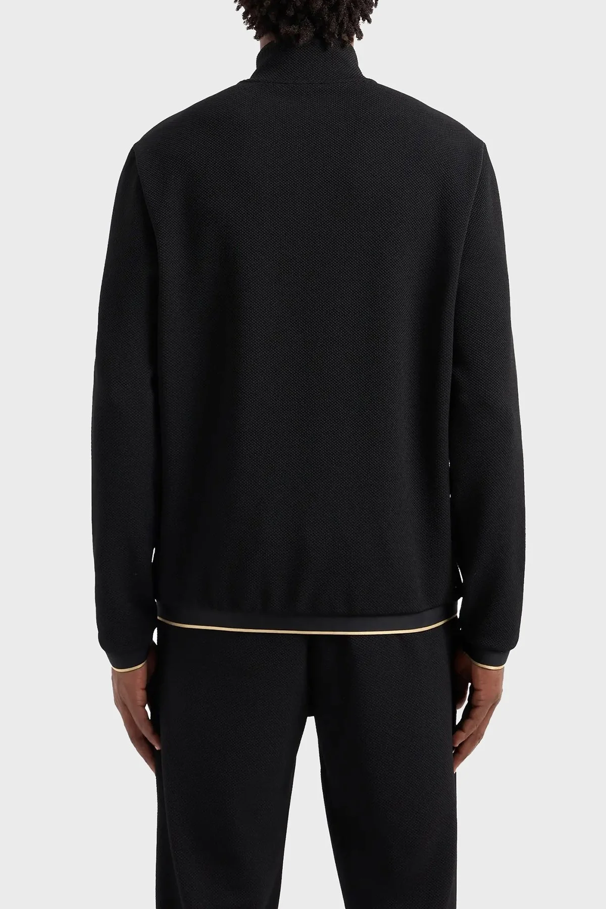 EA7 Streç Logolu Regular Fit Fermuarlı Dik Yaka Erkek Sweat 7M000036 AF10344 UC001 SİYAH - 2