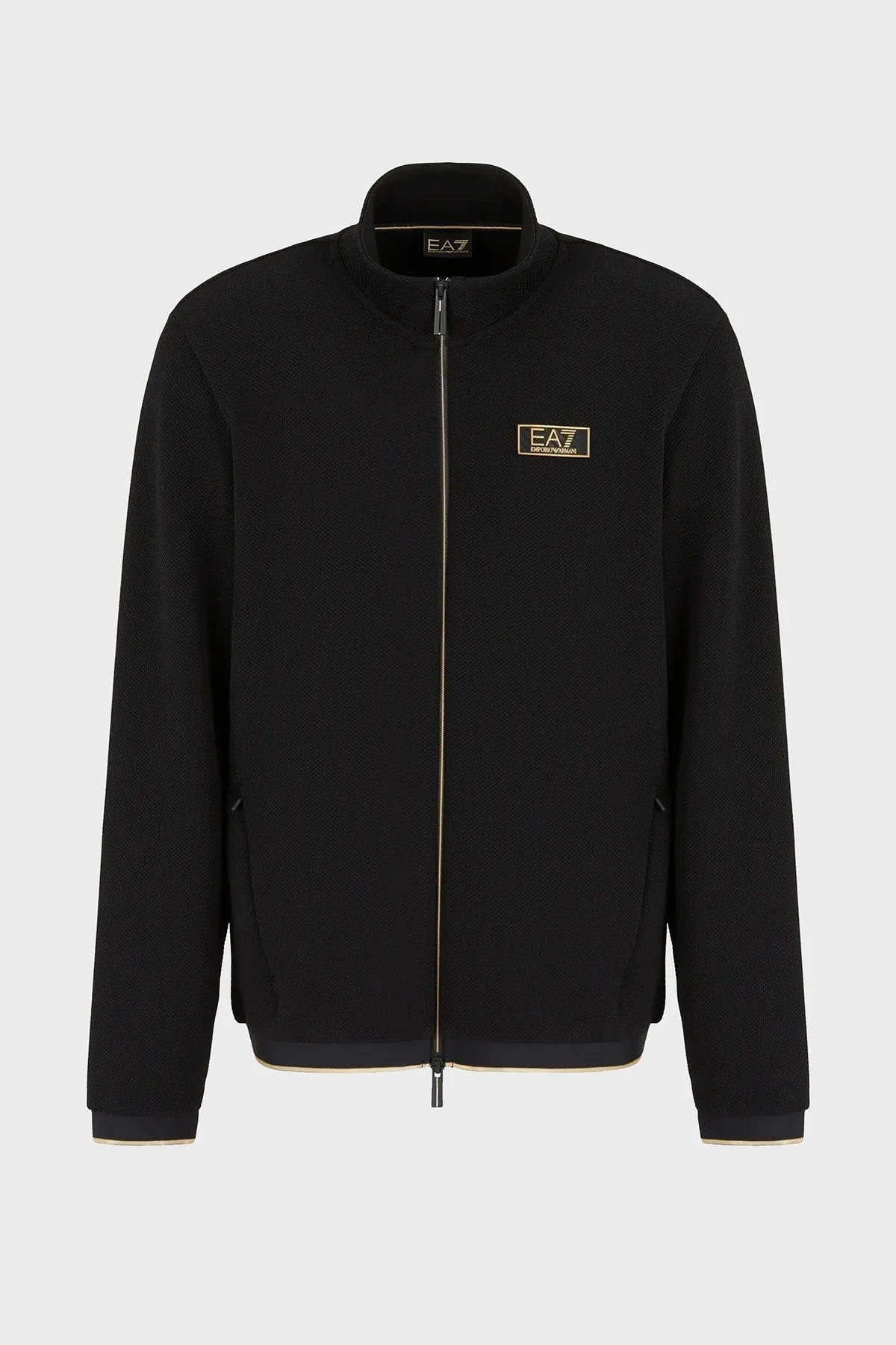 EA7 Streç Logolu Regular Fit Fermuarlı Dik Yaka Erkek Sweat 7M000036 AF10344 UC001 SİYAH - 5