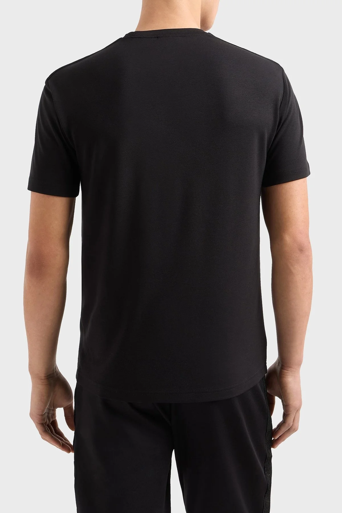 EA7 Streç Logolu Slim Fit Bisiklet Yaka Erkek T Shirt 7M000299 AF13739 UC001 SİYAH - 3