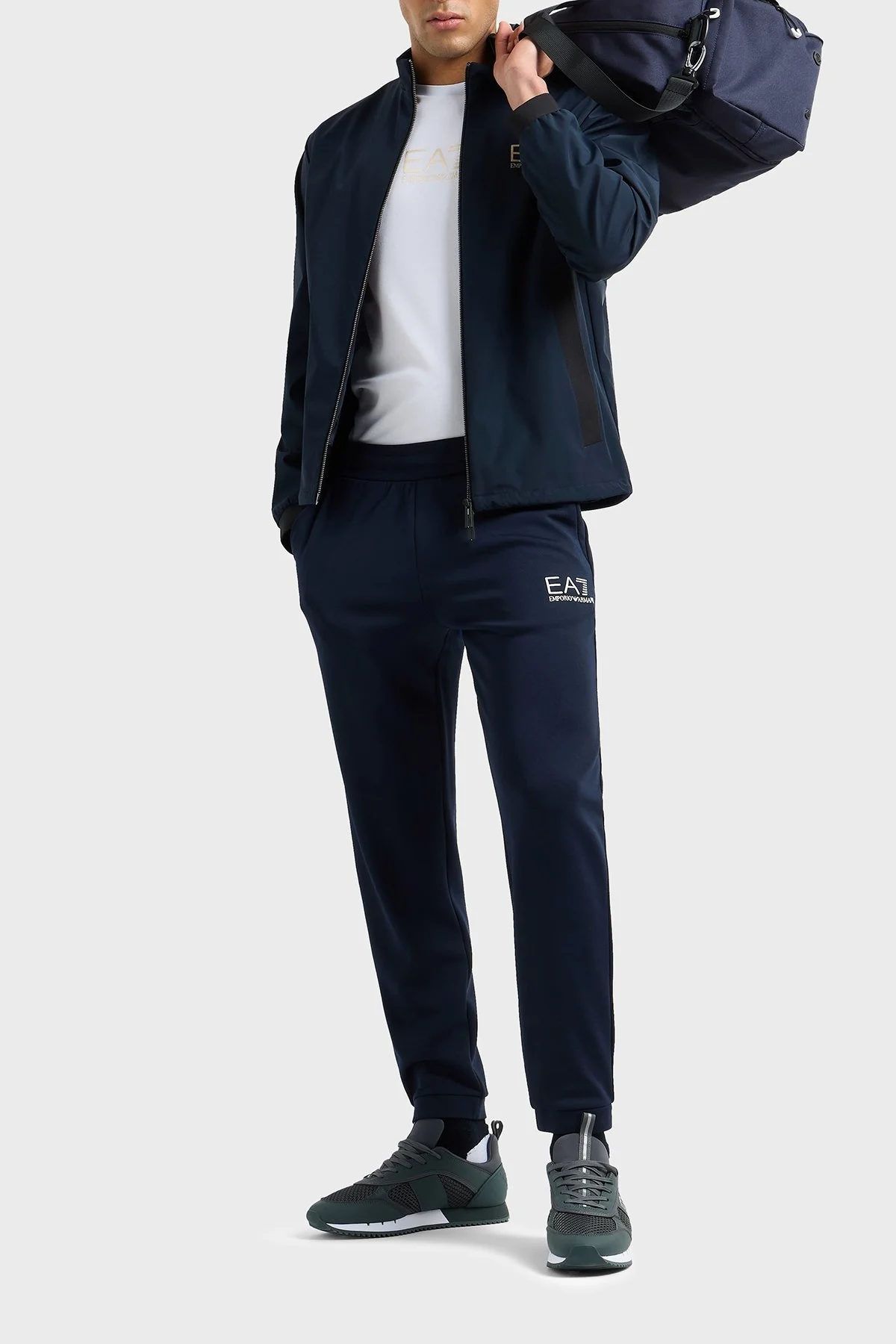 EA7 Streç Logolu Slim Fit Bisiklet Yaka Erkek T Shirt 7M000301 AF13739 U0002 BEYAZ - 2