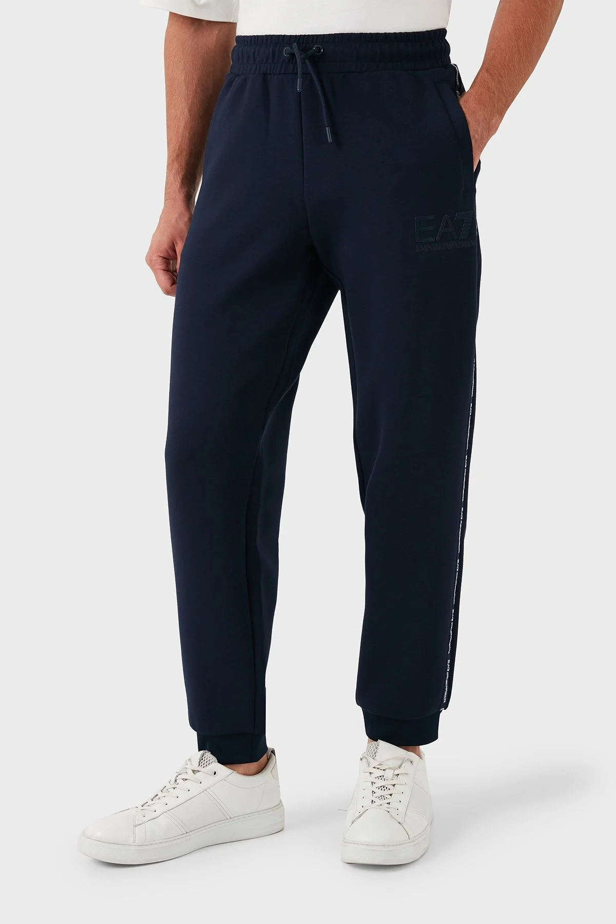 EA7 Streç Logolu Spor Erkek Pantolon 6DPP95 PJZZZ 1576 LACİVERT - 1