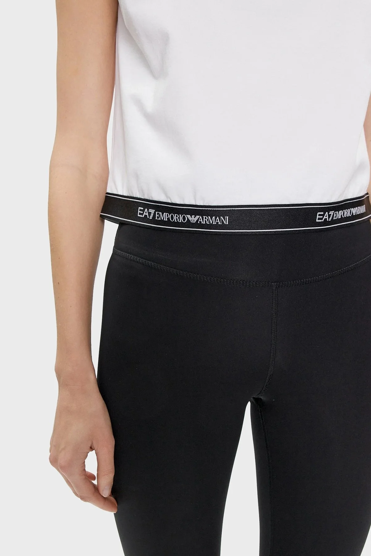 EA7 Streç Pamuklu Boxy Fit Bayan T Shirt 3DTT22 TJ6SZ 1100 BEYAZ - 5