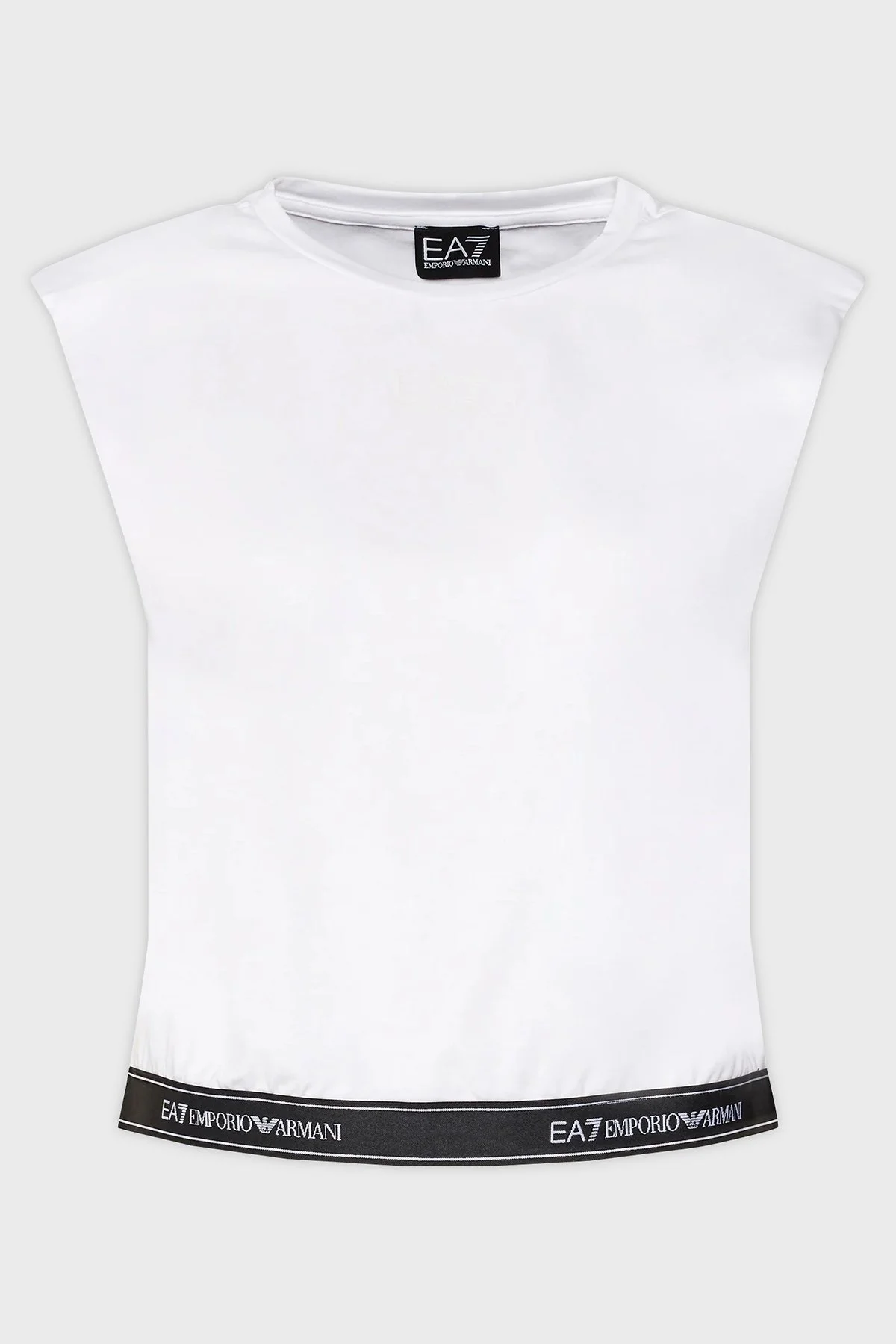 EA7 Streç Pamuklu Boxy Fit Bayan T Shirt 3DTT22 TJ6SZ 1100 BEYAZ - 6