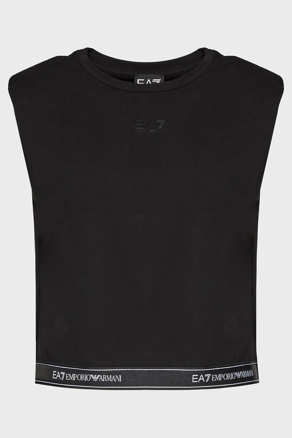 EA7 Streç Pamuklu Boxy Fit Bayan T Shirt 3DTT22 TJ6SZ 1200 SİYAH - 6