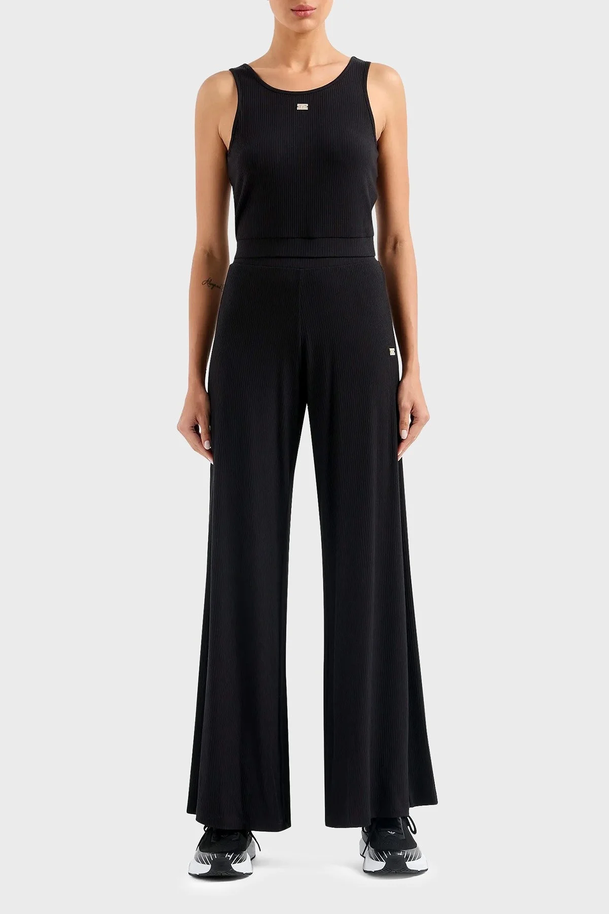 EA7 Streç Pamuklu Regular Fit Alt-Üst Bayan Takım 3DTV54 TJTVZ 1200 SİYAH - 7