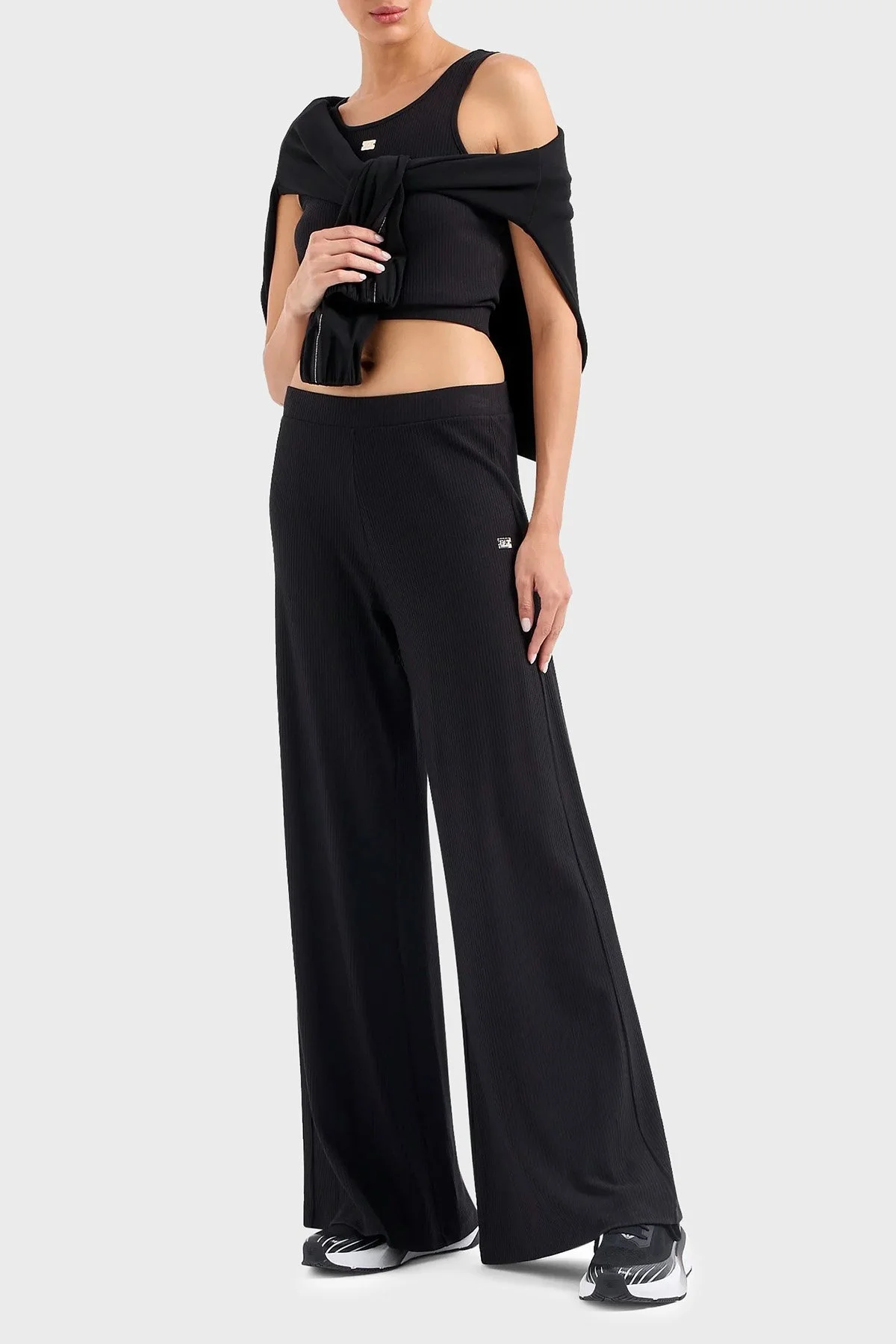 EA7 Streç Pamuklu Regular Fit Alt-Üst Bayan Takım 3DTV54 TJTVZ 1200 SİYAH - 8