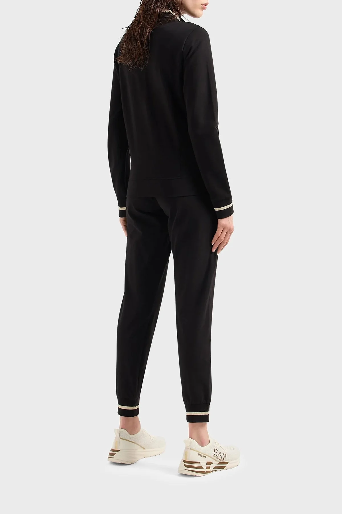 EA7 Streç Pamuklu Regular Fit Bayan Eşofman Takımı 3DTV51 TJTXZ 0200 SİYAH - 2