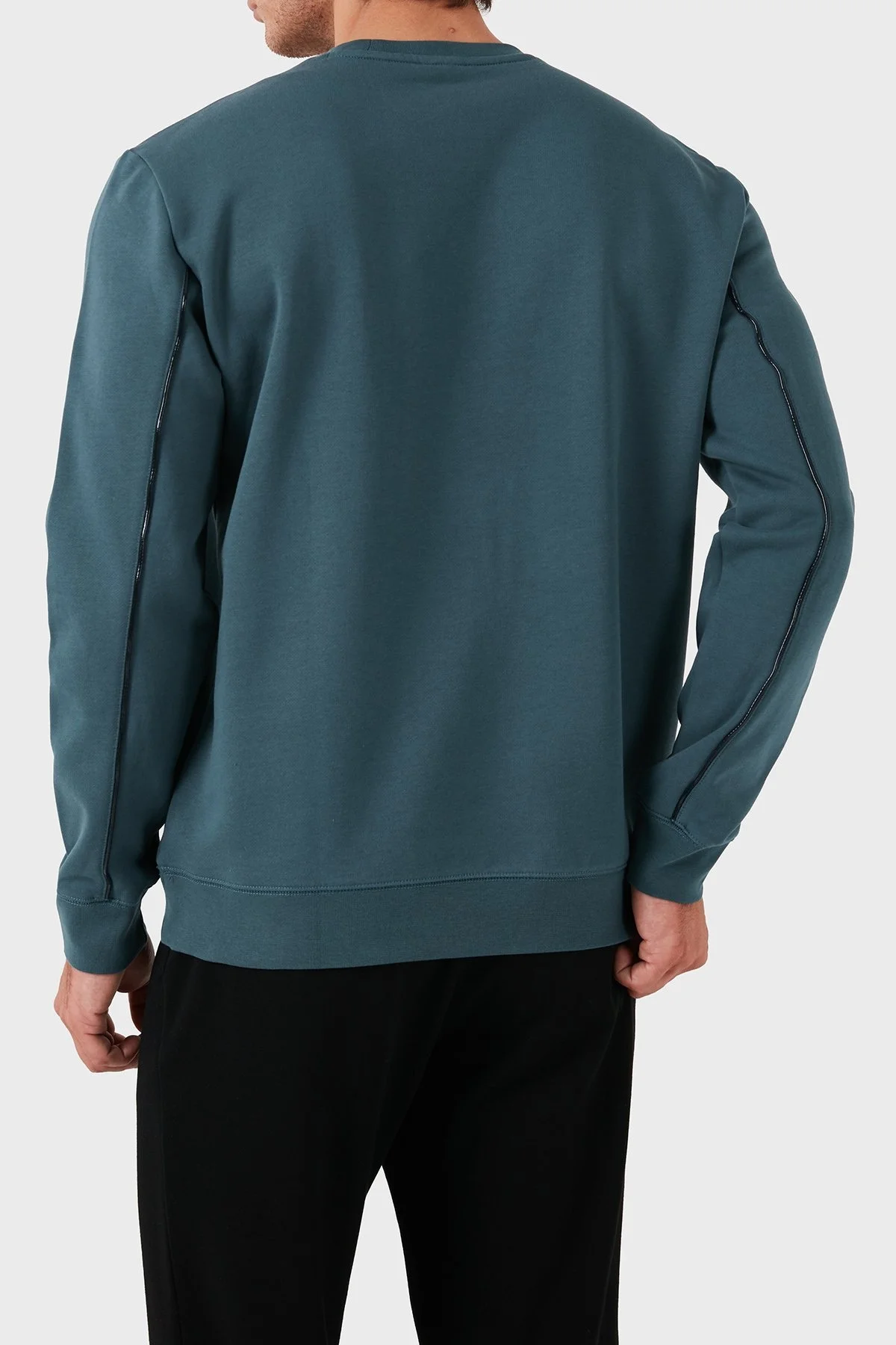 EA7 Streç Pamuklu Regular Fit Bisiklet Yaka Erkek Sweat 3DPM92 PJ07Z 1821 PETROL - 2