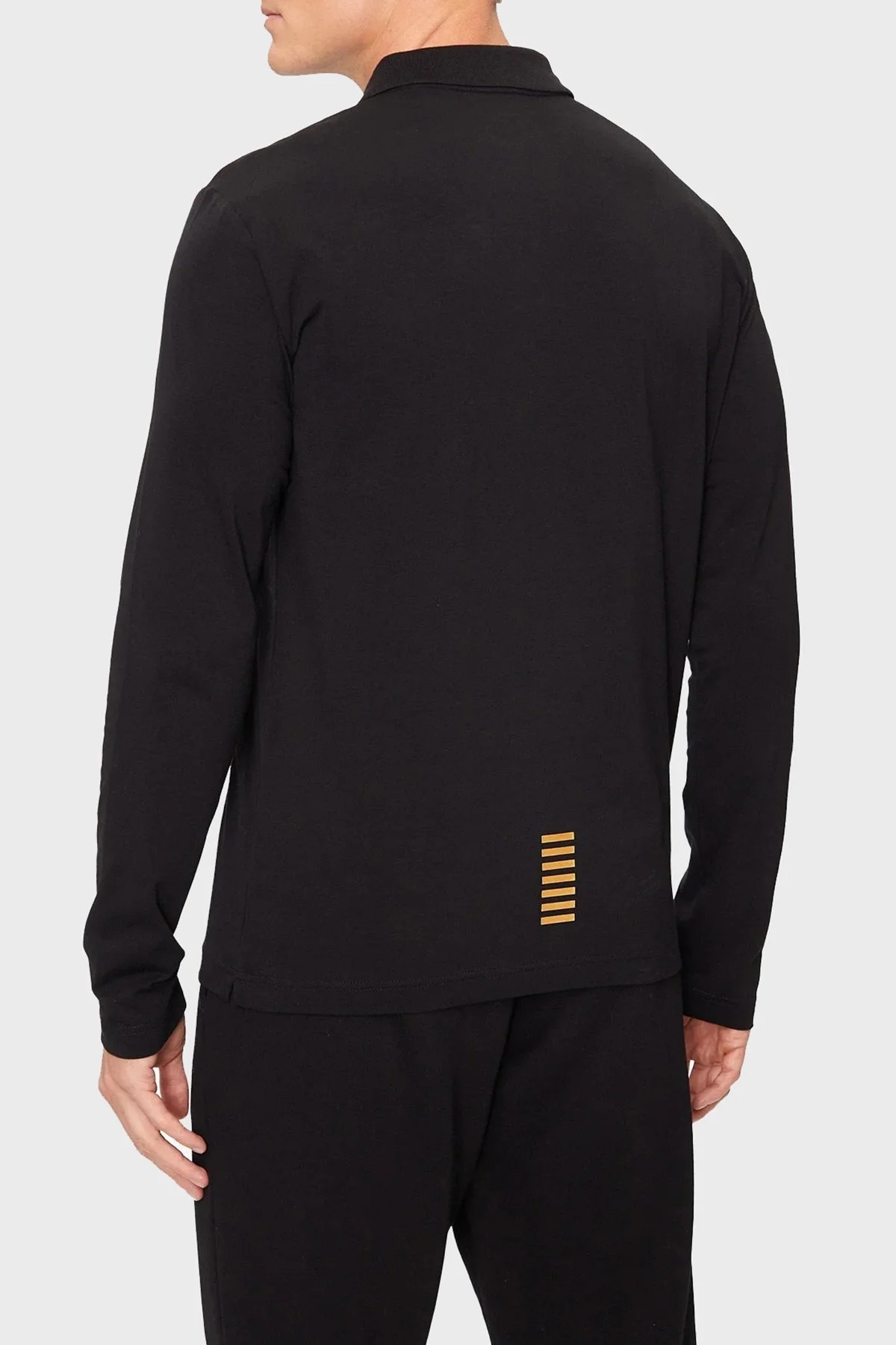 EA7 Streç Pamuklu Regular Fit Düğmeli Erkek Polo Yaka T Shirt 8NPF15 PJVQZ 0208 SİYAH - 3