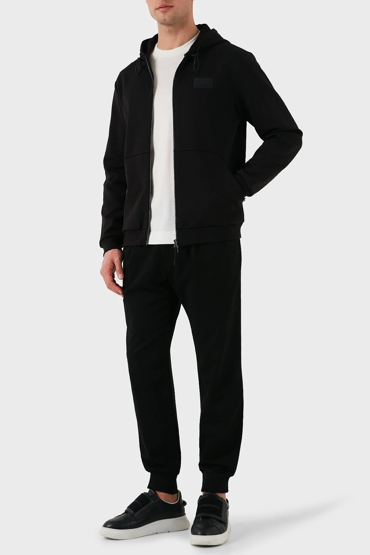 EA7 Streç Pamuklu Regular Fit Kapüşonlu Erkek Sweat 7M000094 AF12116 UC001 SİYAH - 2