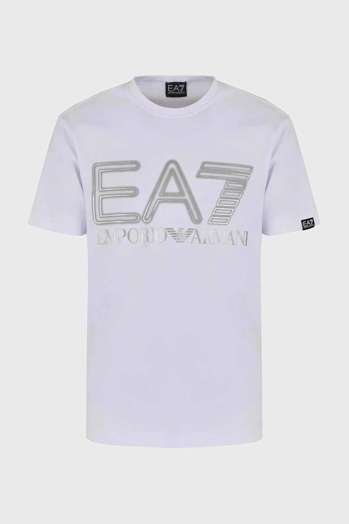 EA7 Streç Pamuklu Slim Fit Bisiklet Yaka Erkek T Shirt 3DPT37 PJMUZ 1100 BEYAZ - 5