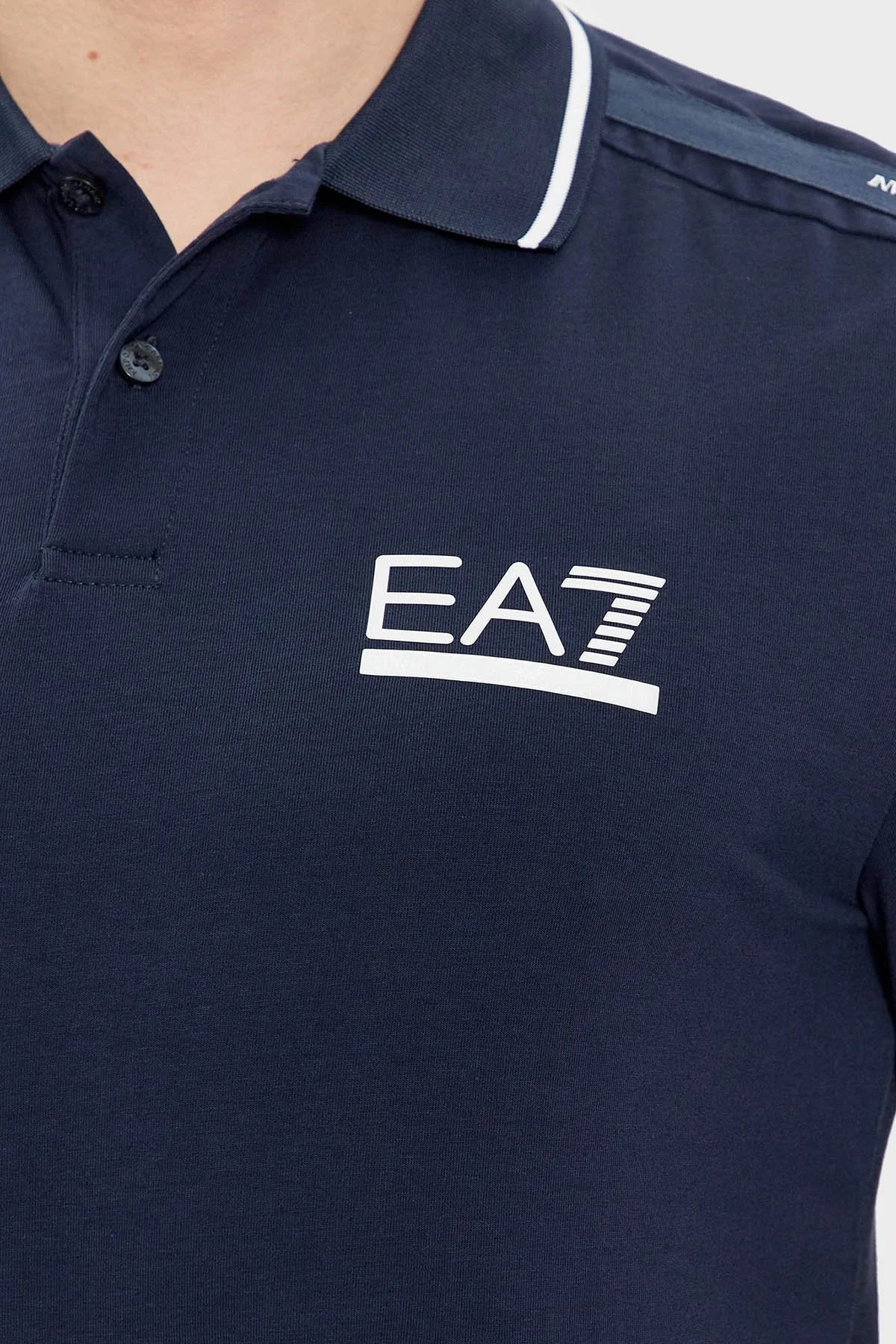 EA7 Streç Pamuklu Slim Fit Erkek Polo Yaka T Shirt 3DPF20 PJ03Z 1554 LACİVERT - 5