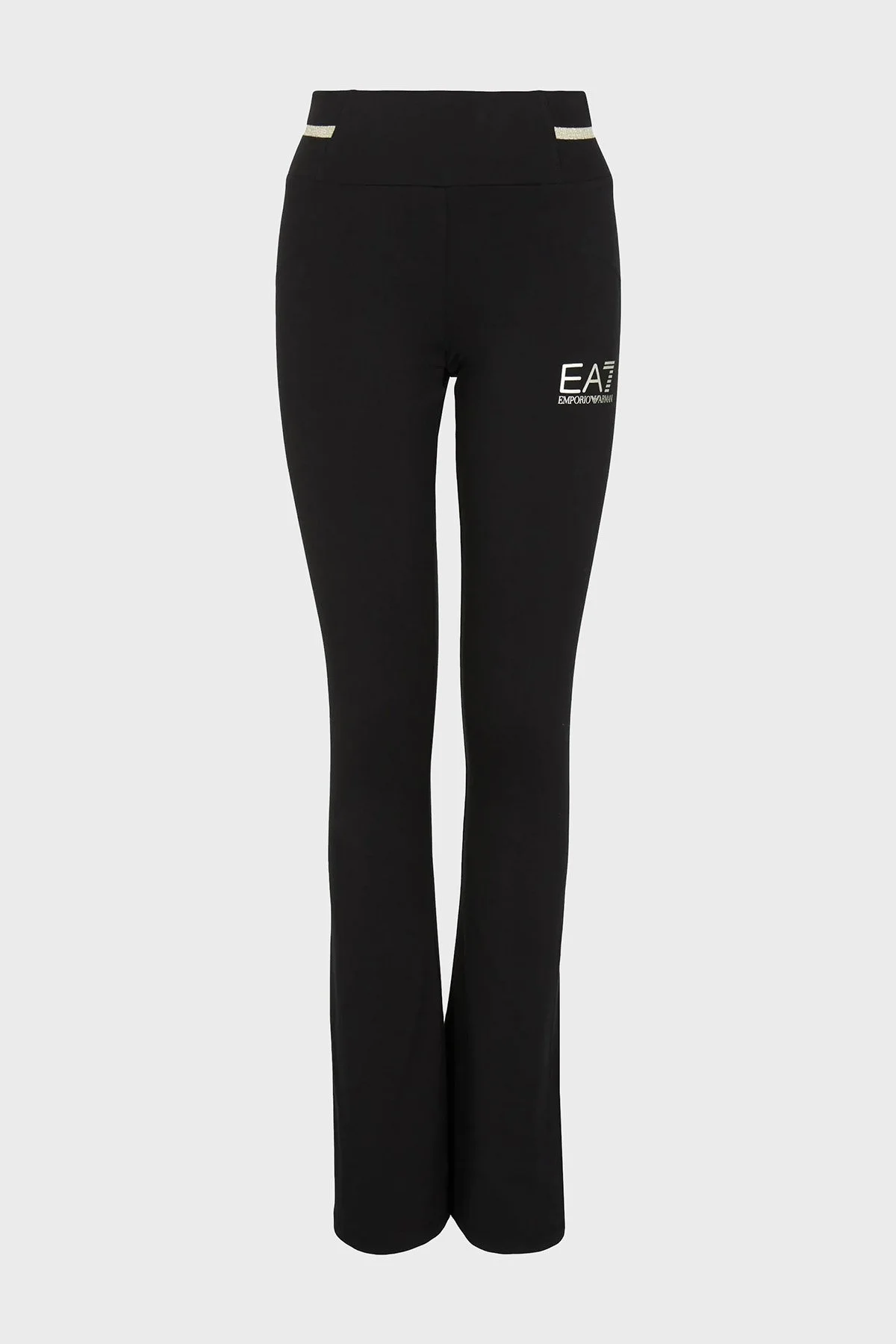 EA7 Streç Pamuklu Yüksek Bel Flare Fit Jarse Bayan Pantolon 8NTP68 TJ01Z 0200 SİYAH - 4