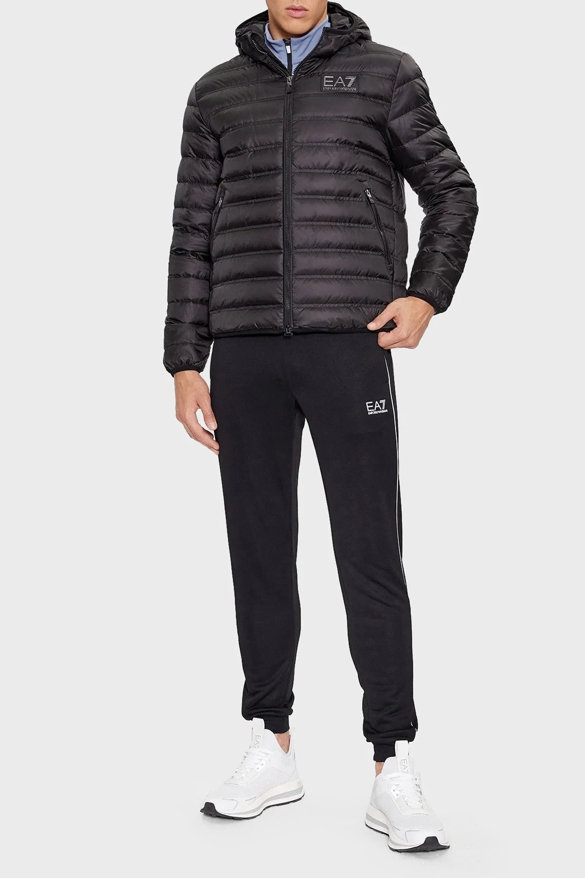 EA7 Su Geçirmez Kuş Tüyü Dolgulu Kapüşonlu Erkek Mont 6RPB16 PN5ZZ 1200 SİYAH - 3