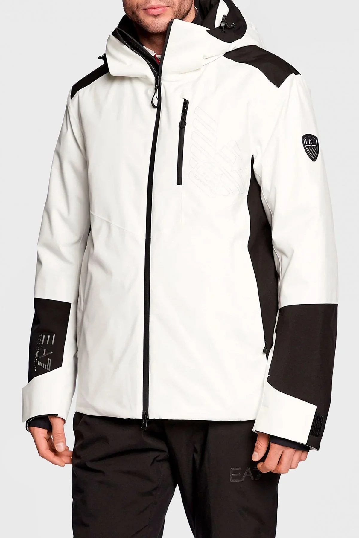 EA7 Su Geçirmez Termal Çıkarılabilir Kapüşonlu Şişme Erkek Mont 6LPG08 PN45Z 1150 BEYAZ - 1