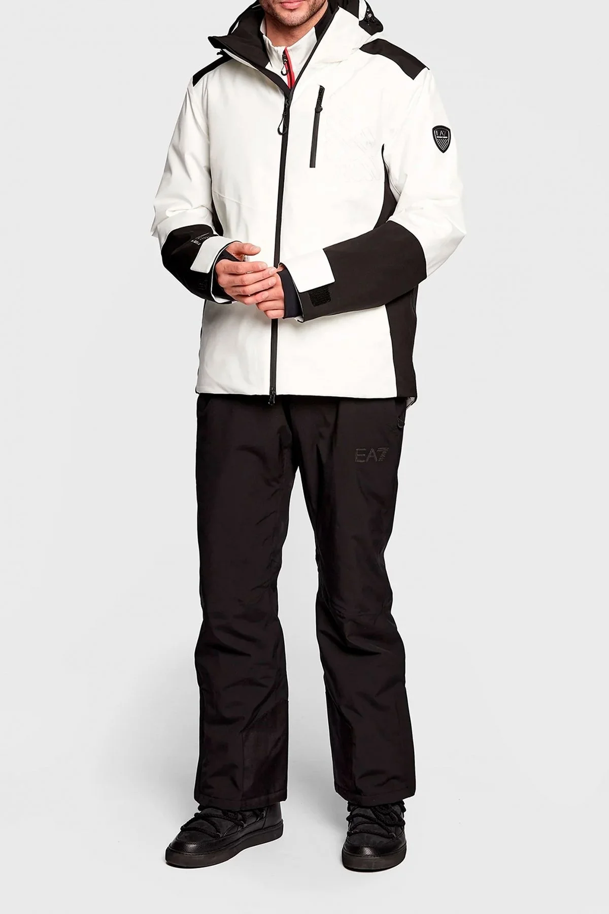 EA7 Su Geçirmez Termal Çıkarılabilir Kapüşonlu Şişme Erkek Mont 6LPG08 PN45Z 1150 BEYAZ - 4