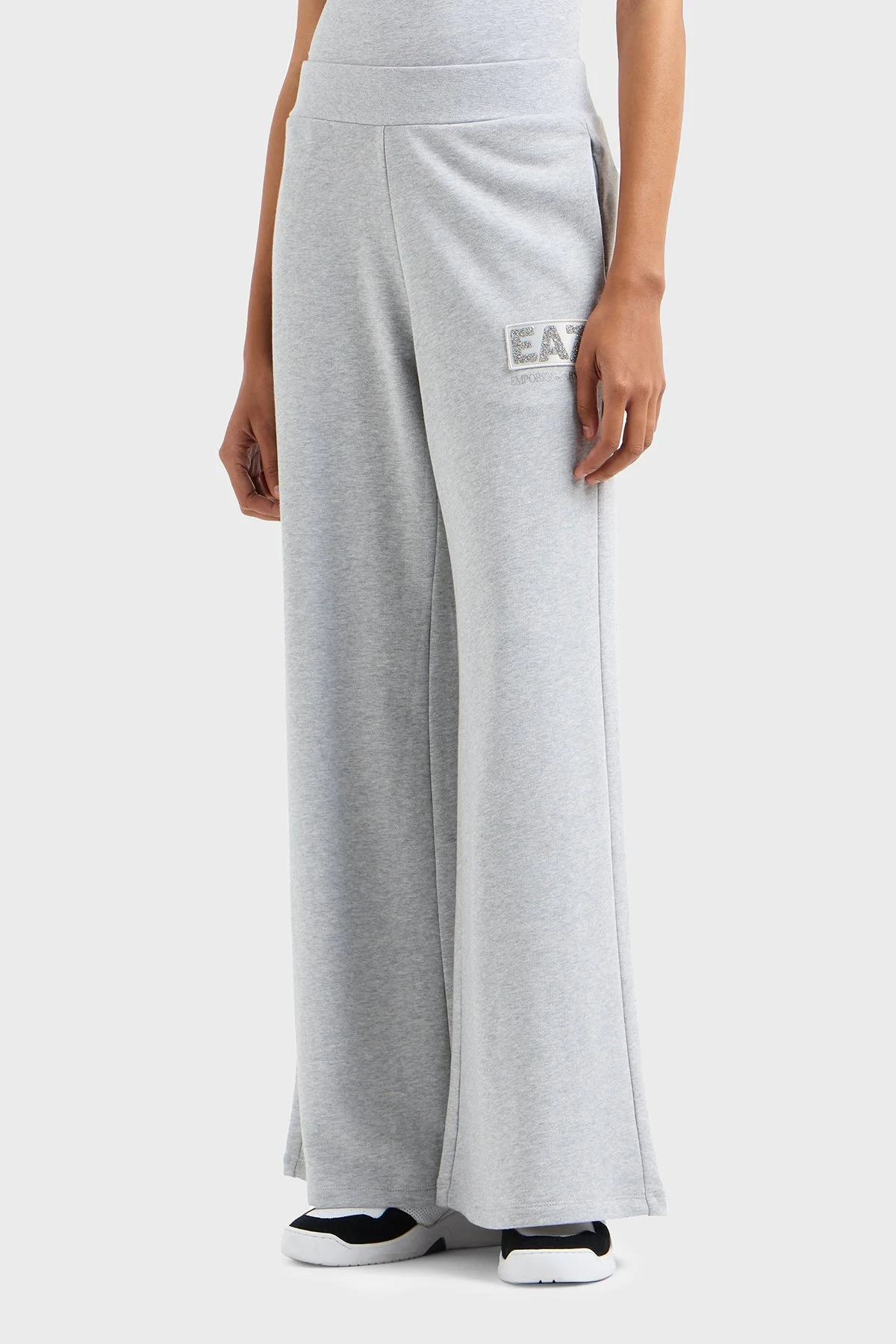 EA7 Wide Leg Normal Bel Bol Paça Logolu Kadın Pantolon 7W000179 AF12473 O8002 GRİ - 2