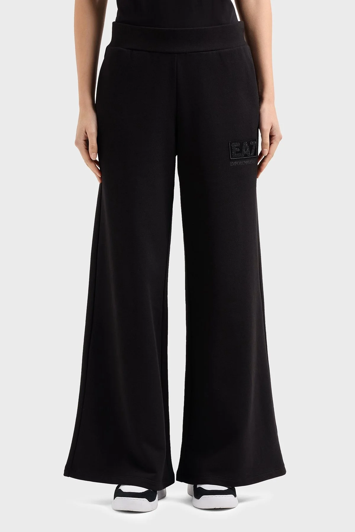 EA7 Wide Leg Normal Bel Bol Paça Logolu Bayan Pantolon 7W000179 AF12473 UC001 SİYAH - 1