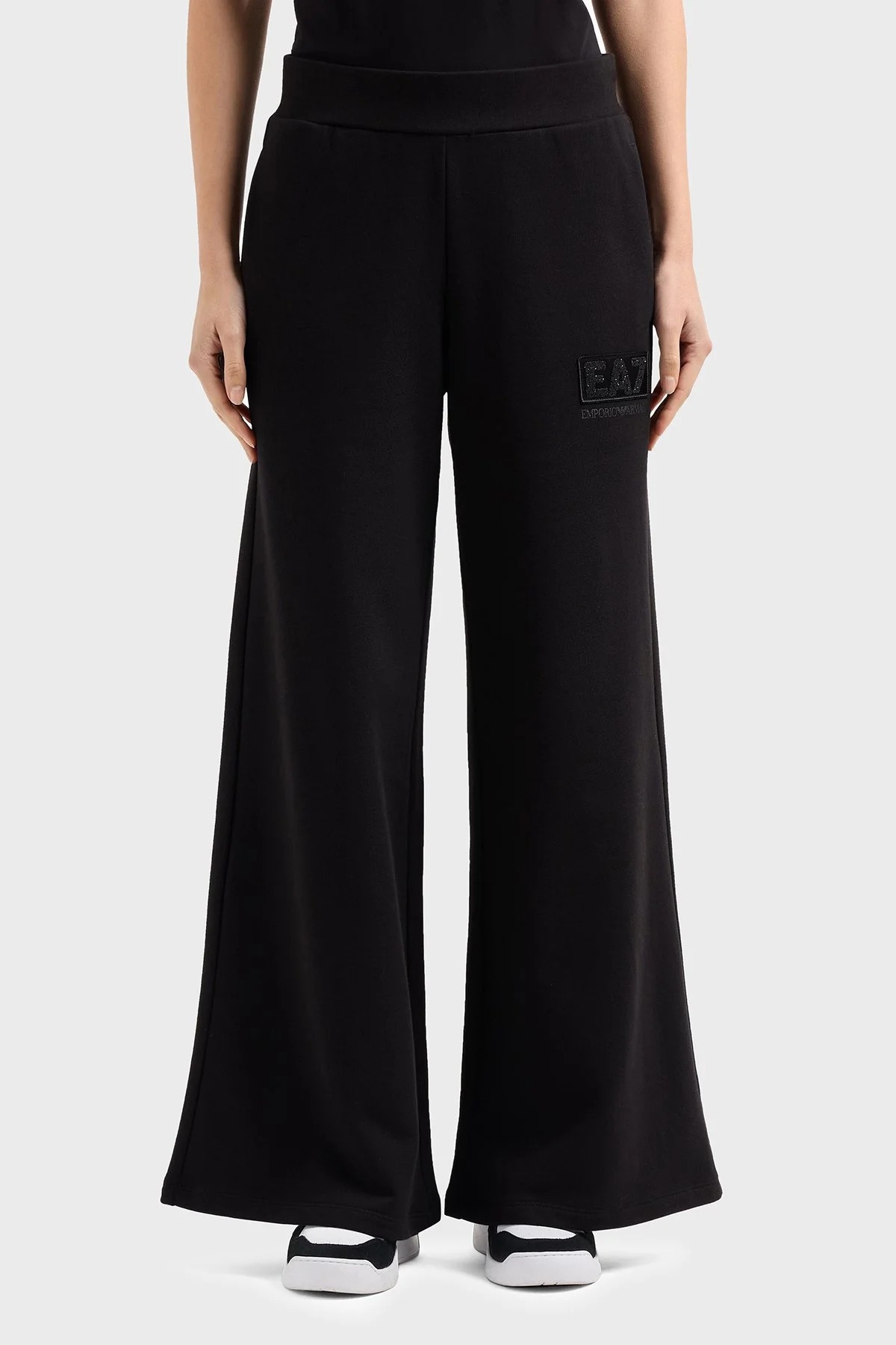 EA7 Wide Leg Normal Bel Bol Paça Logolu Kadın Pantolon 7W000179 AF12473 UC001 SİYAH - 1