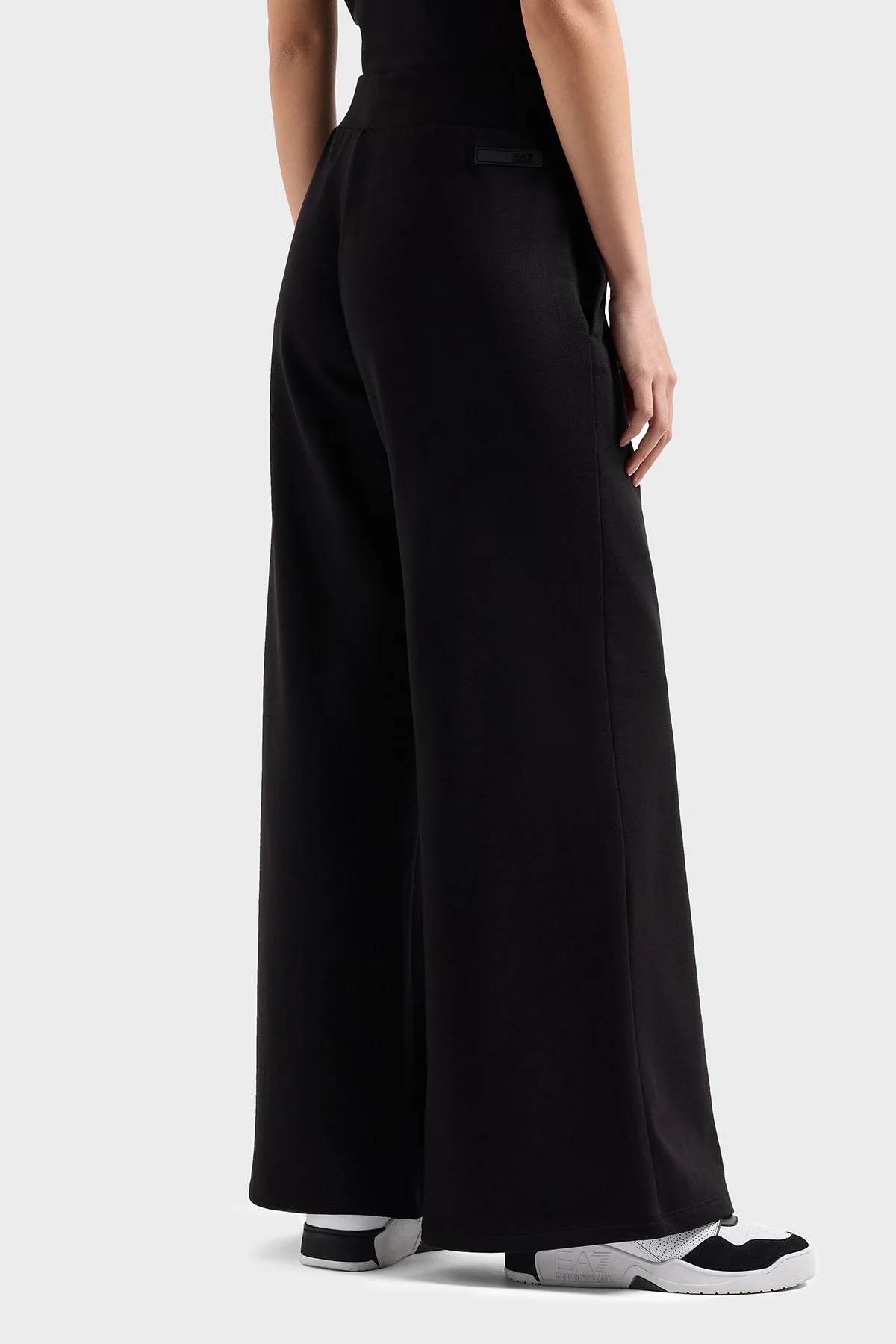 EA7 Wide Leg Normal Bel Bol Paça Logolu Kadın Pantolon 7W000179 AF12473 UC001 SİYAH - 3
