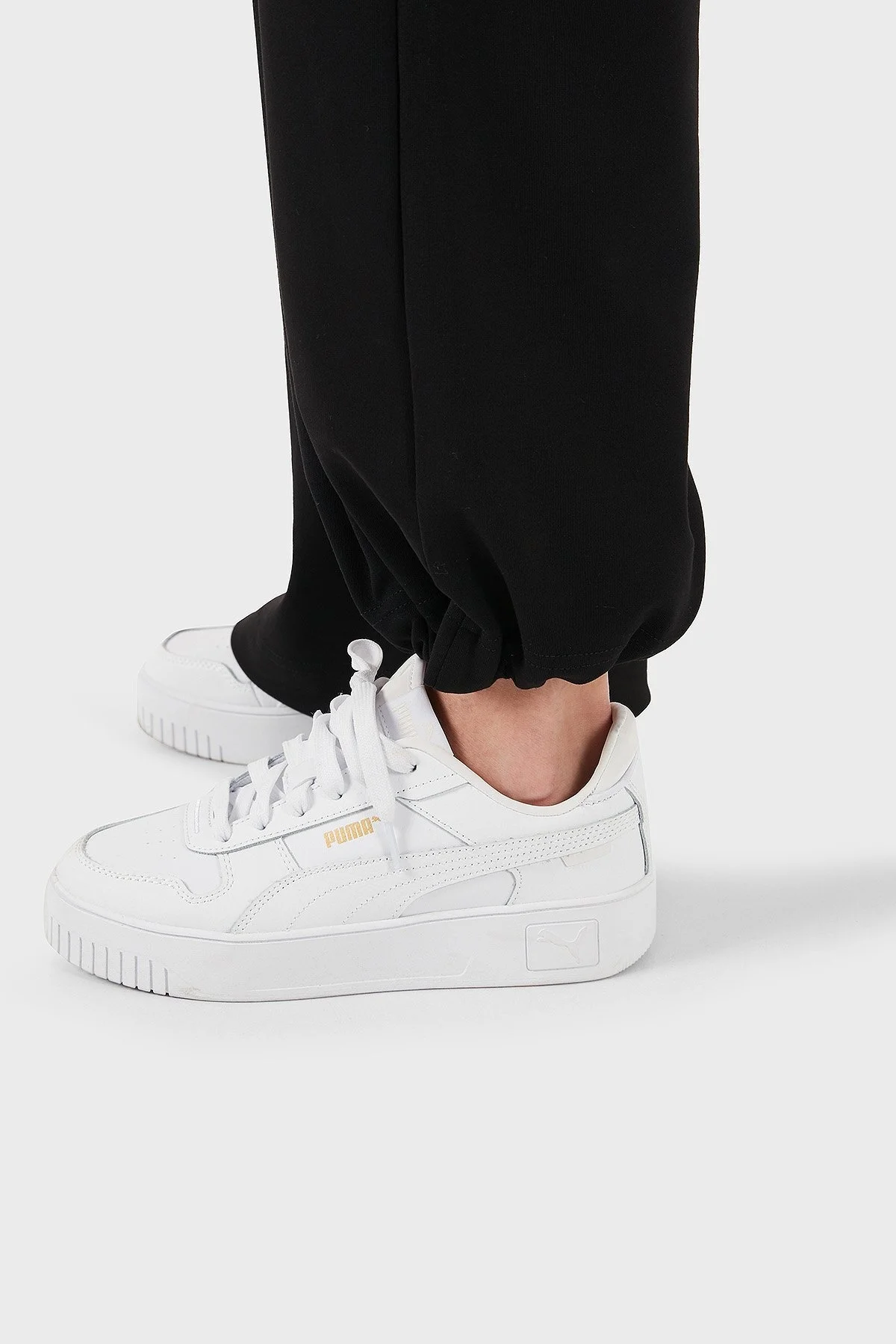 EA7 Wide Leg Yüksek Bel Bol Paça Logolu Bayan Pantolon 7W000281 AF12501 UC001 SİYAH - 7