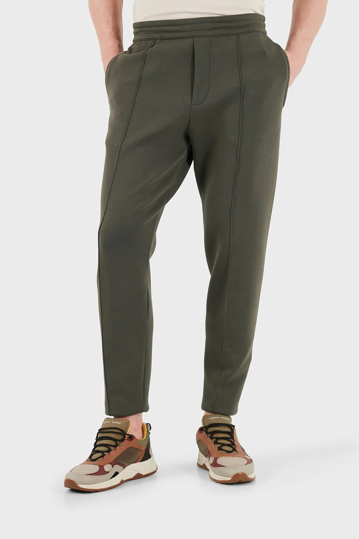 Empori Armani Çimalı Pamuklu Regular Fit Normal Bel Lastikli Paça Erkek Pantolon EM003051 AF10013 U8120 HAKİ - 4