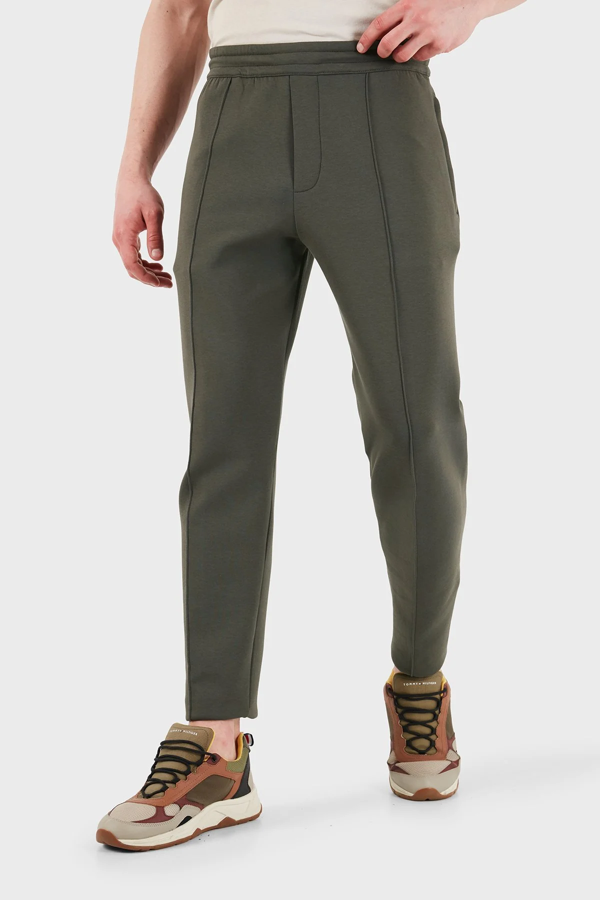 Empori Armani Çimalı Pamuklu Regular Fit Normal Bel Lastikli Paça Erkek Pantolon EM003051 AF10013 U8120 HAKİ - 5