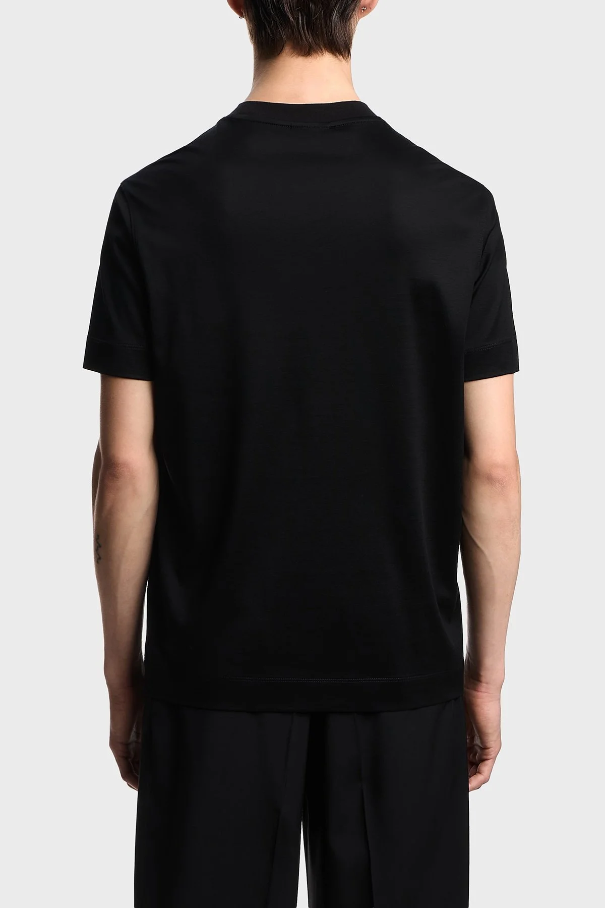 Emporio Arman Logo Baskılı Pamuklu Regular Fit Bisiklet Yaka Erkek T Shirt EM002838 AF10761 UC001 SİYAH - 3