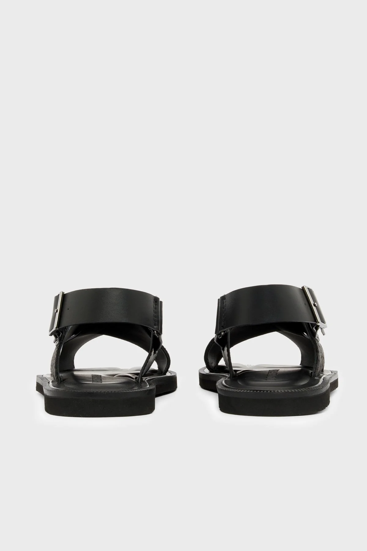 Emporio Armani % 100 Deri Jakarlı Çapraz Bantlı Erkek Sandalet EM004323 AF25617 MC012 SİYAH - 5