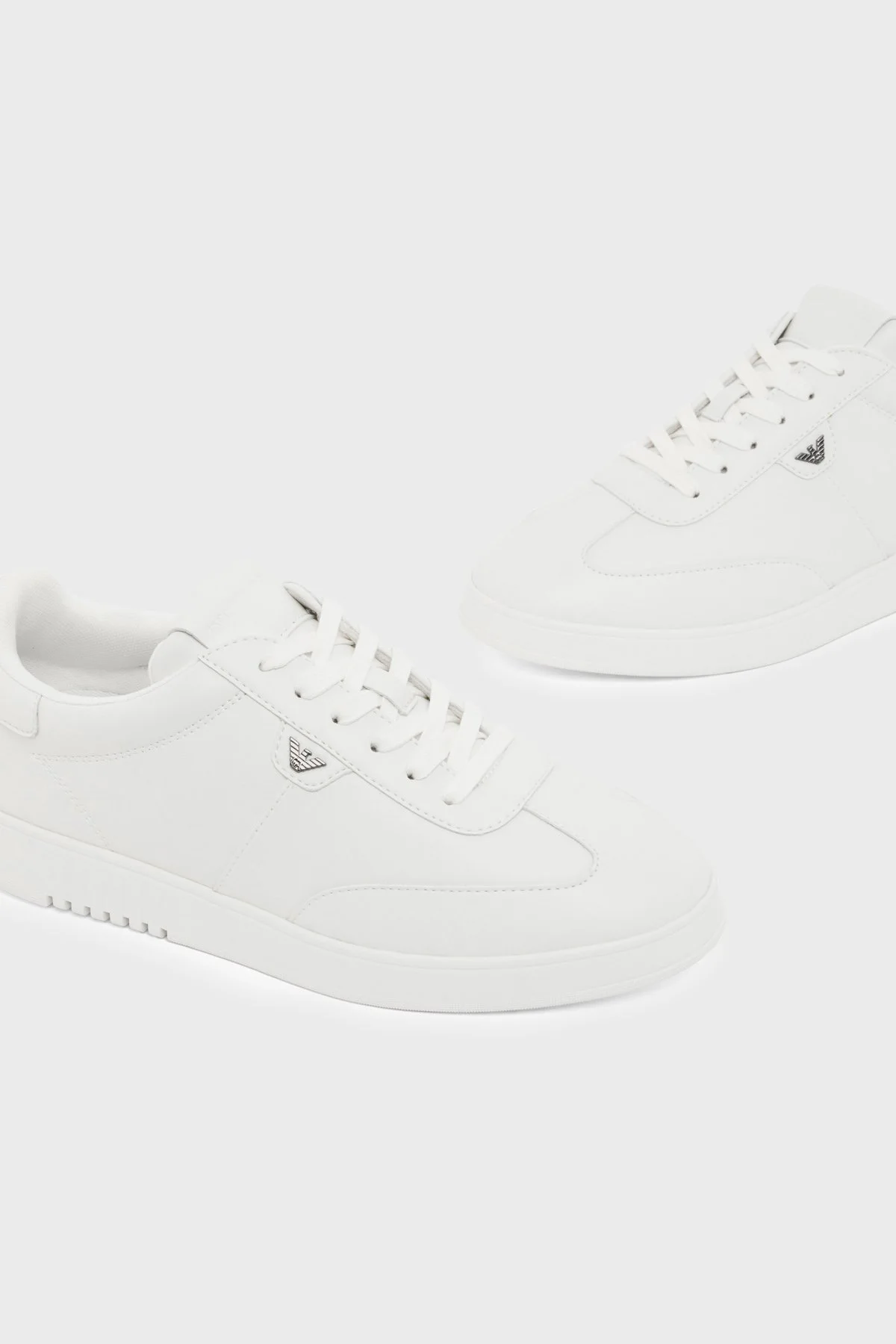 Emporio Armani % 100 Deri Logolu Sneaker Erkek Ayakkabı EM003062 AF20004 U0003 BEYAZ - 5